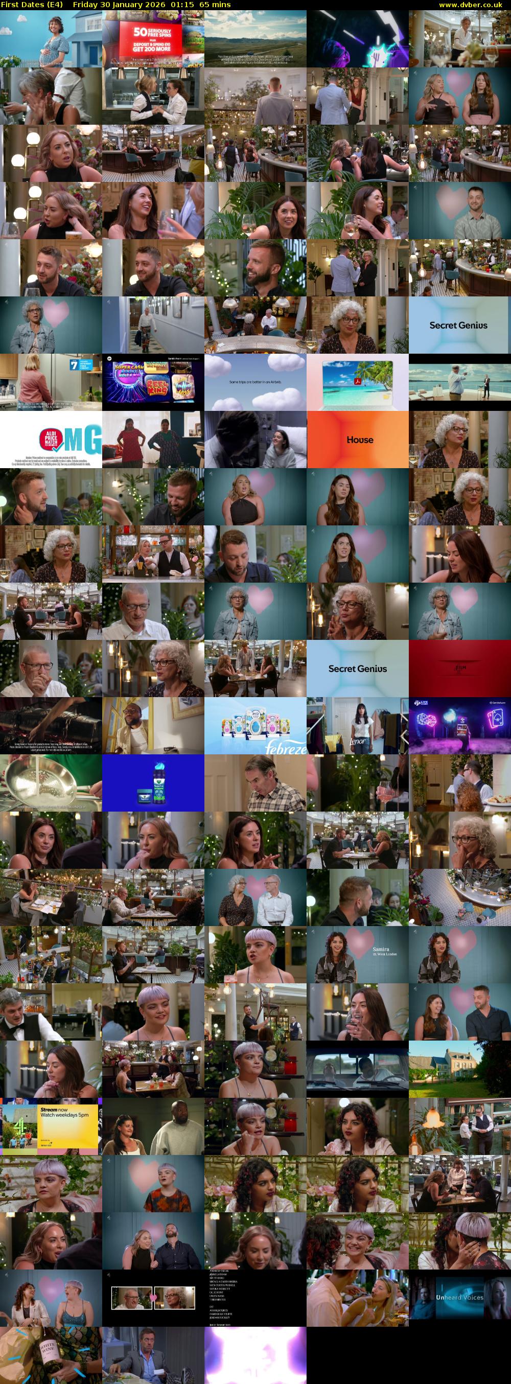 First Dates (E4) Friday 30 January 2026 01:15 - 02:20