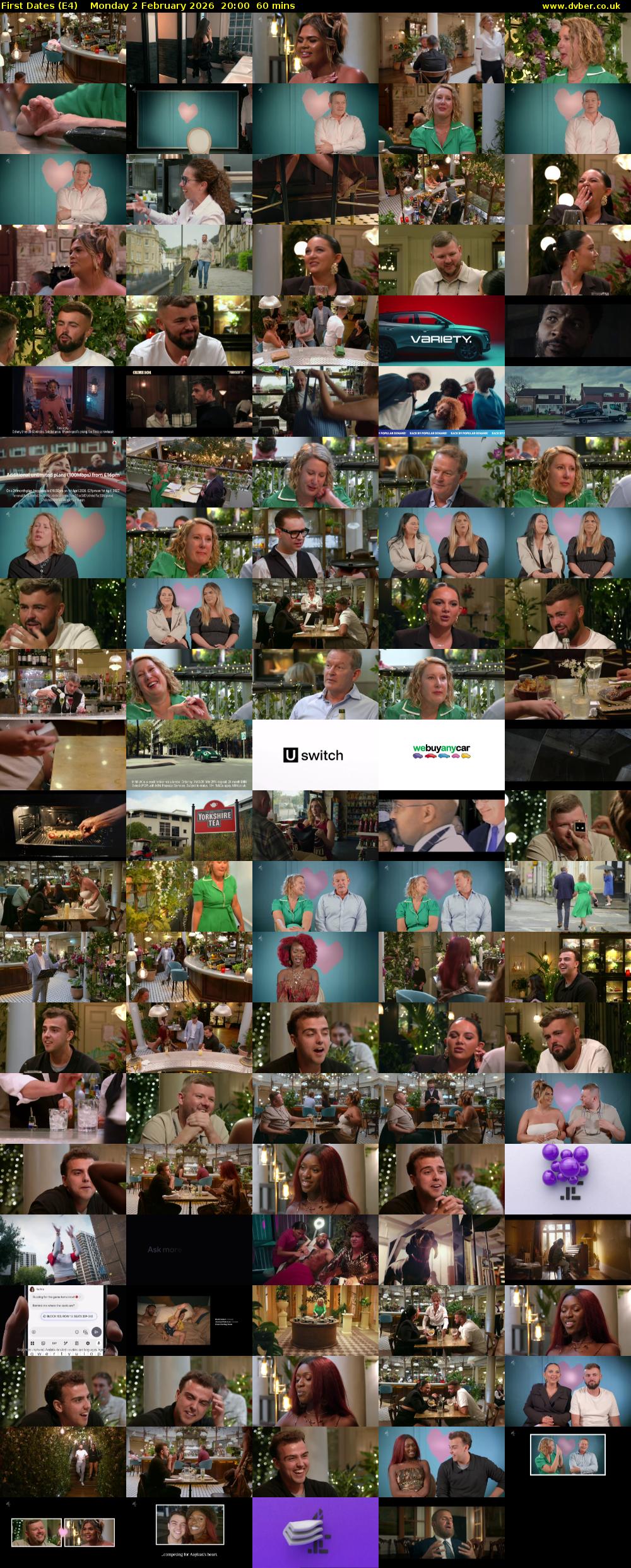 First Dates (E4) Monday 2 February 2026 20:00 - 21:00