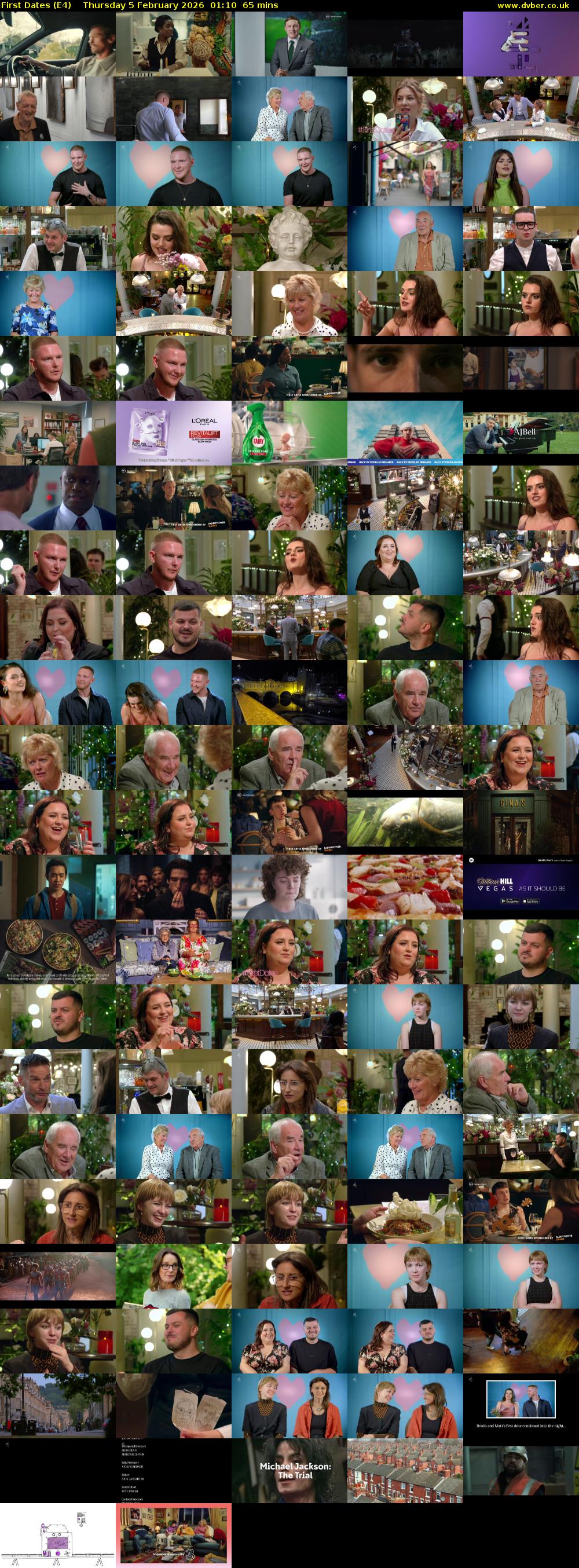 First Dates (E4) Thursday 5 February 2026 01:10 - 02:15