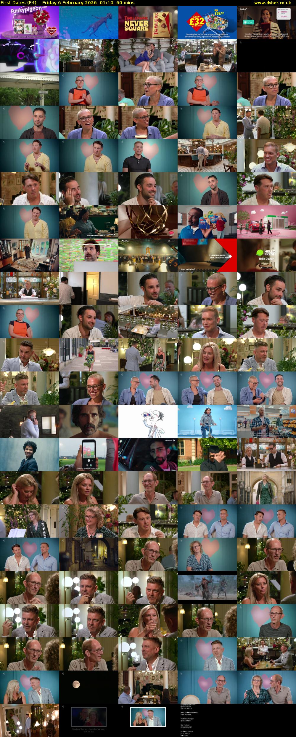 First Dates (E4) Friday 6 February 2026 01:10 - 02:10