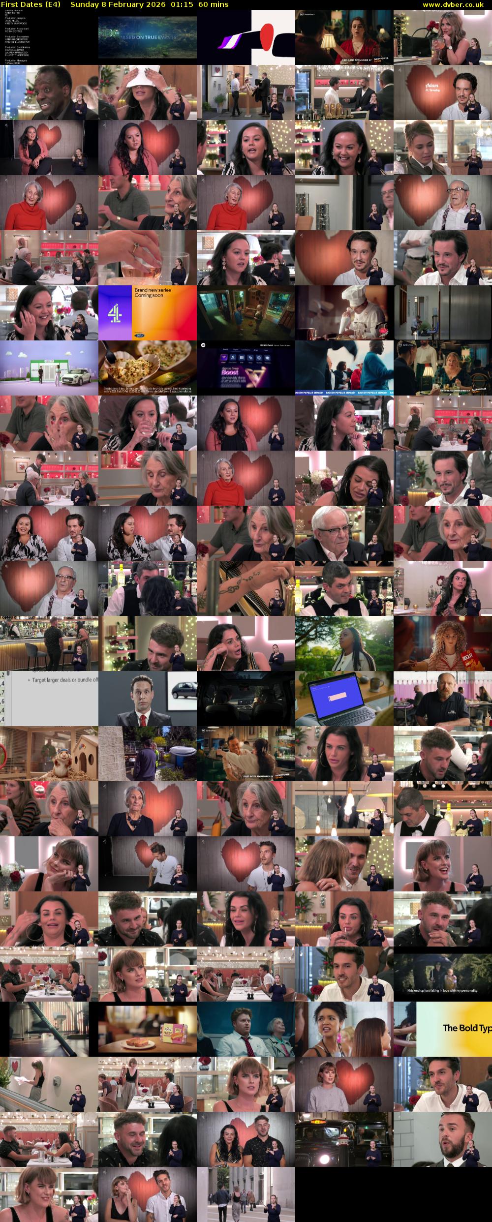 First Dates (E4) Sunday 8 February 2026 01:15 - 02:15