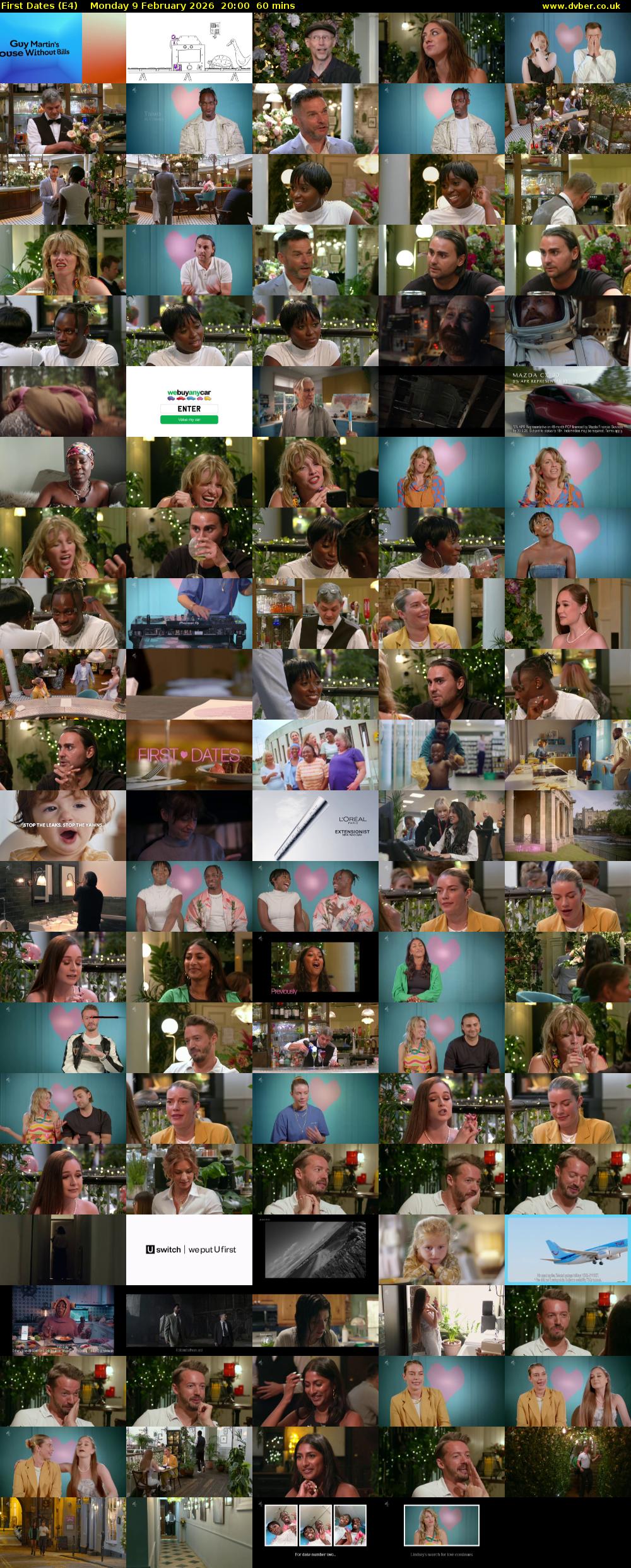 First Dates (E4) Monday 9 February 2026 20:00 - 21:00