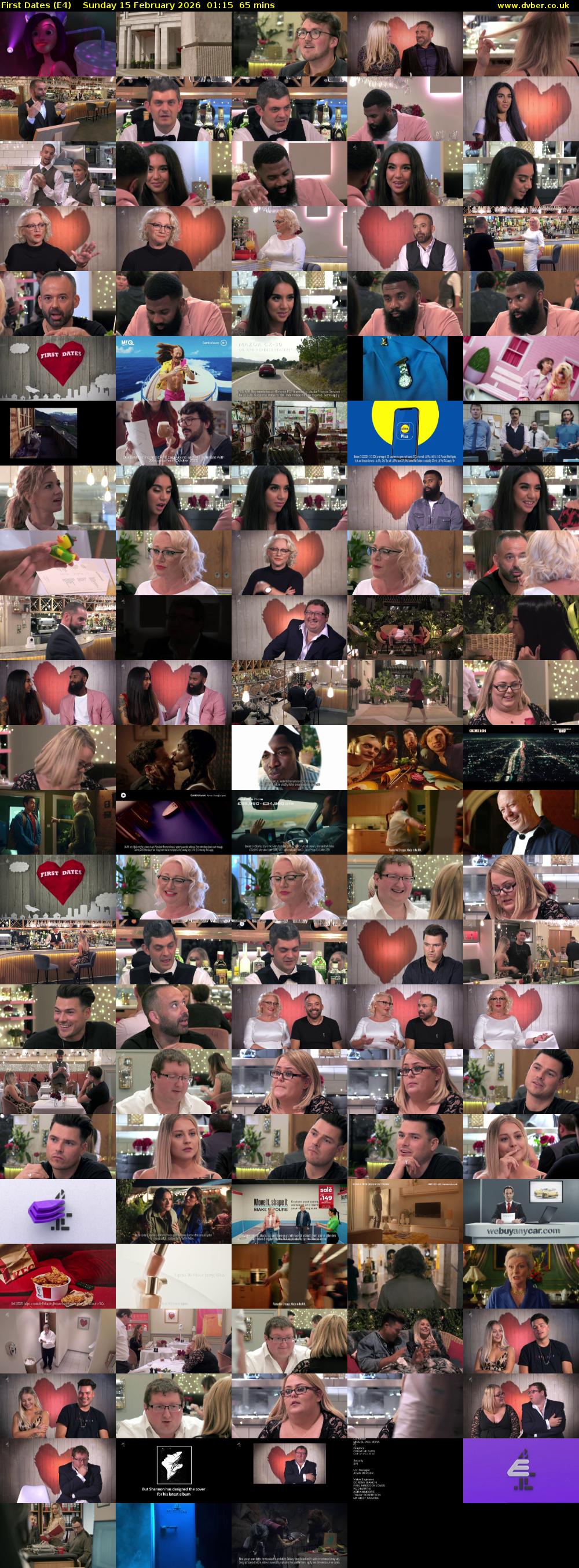First Dates (E4) Sunday 15 February 2026 01:15 - 02:20