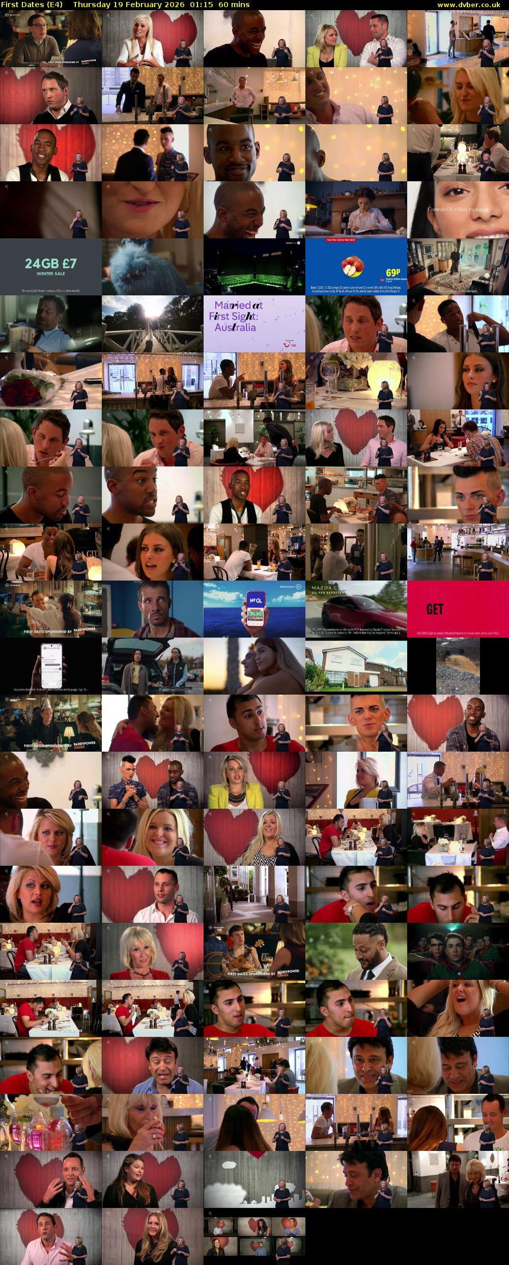 First Dates (E4) Thursday 19 February 2026 01:15 - 02:15