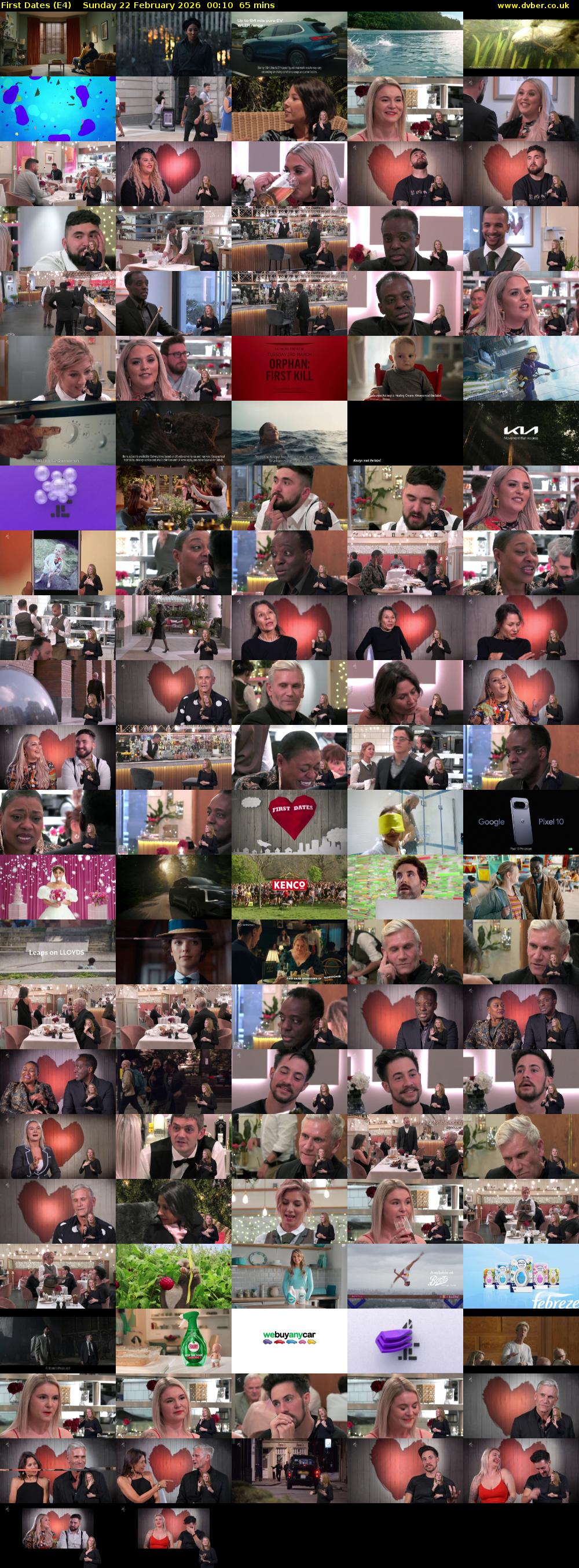 First Dates (E4) Sunday 22 February 2026 00:10 - 01:15