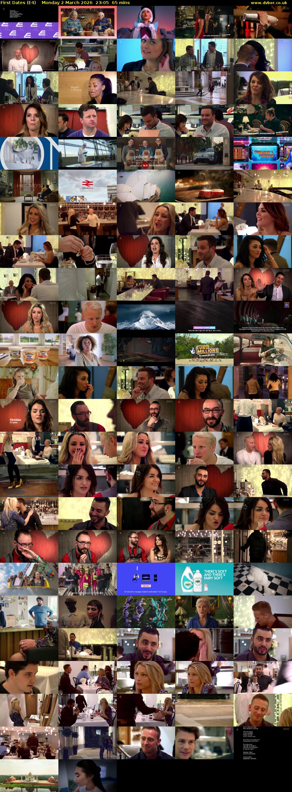 First Dates (E4) Monday 2 March 2026 23:05 - 00:10