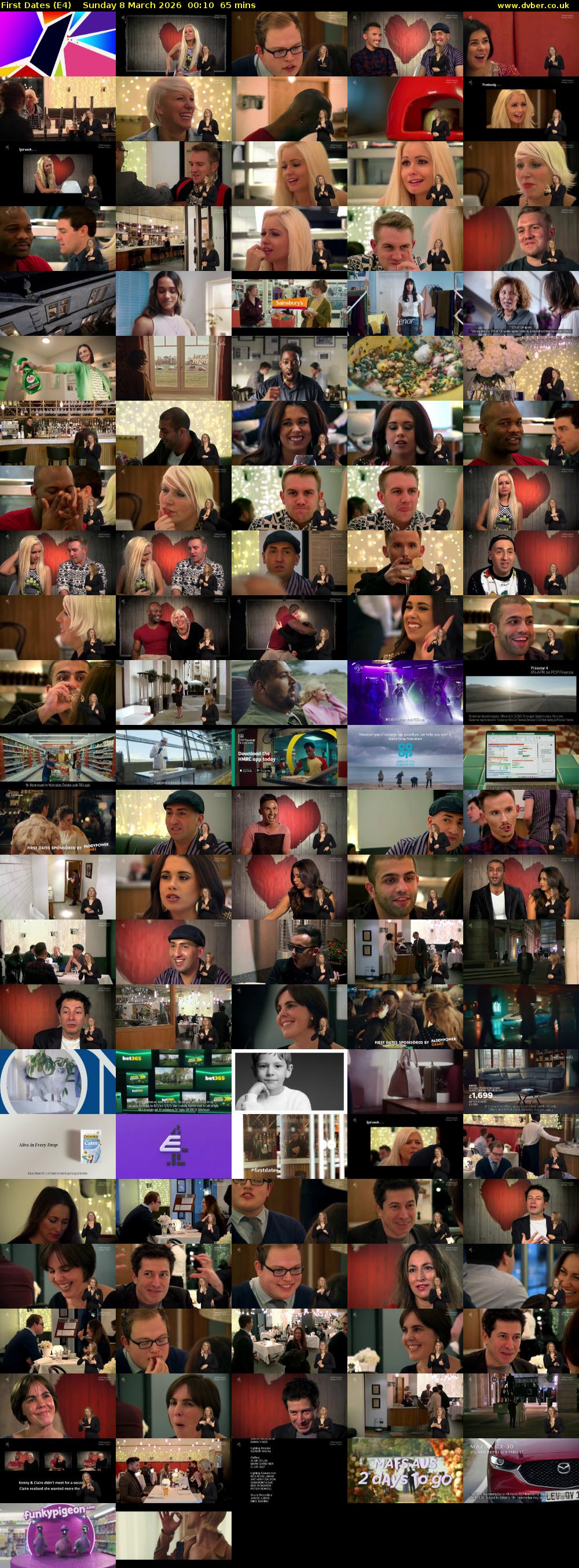 First Dates (E4) Sunday 8 March 2026 00:10 - 01:15