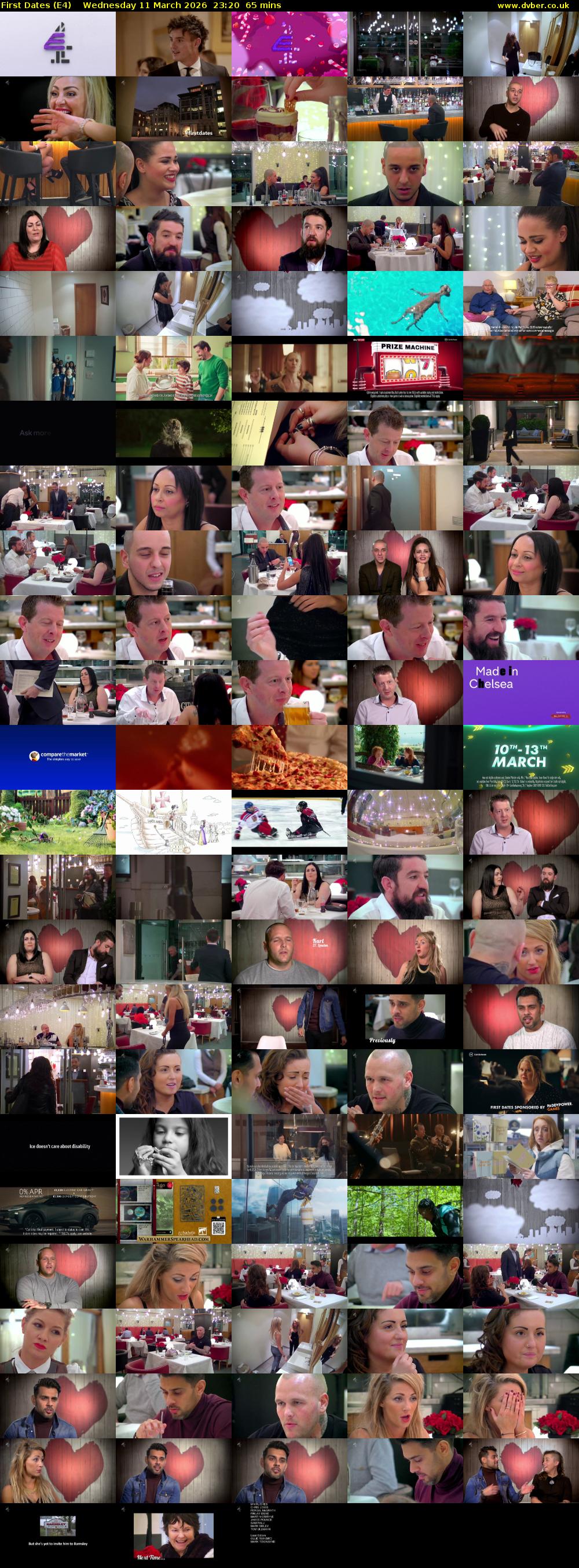First Dates (E4) Wednesday 11 March 2026 23:20 - 00:25