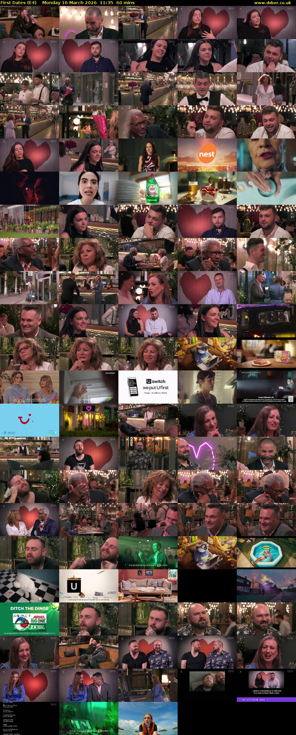 First Dates (E4) Monday 16 March 2026 11:35 - 12:35