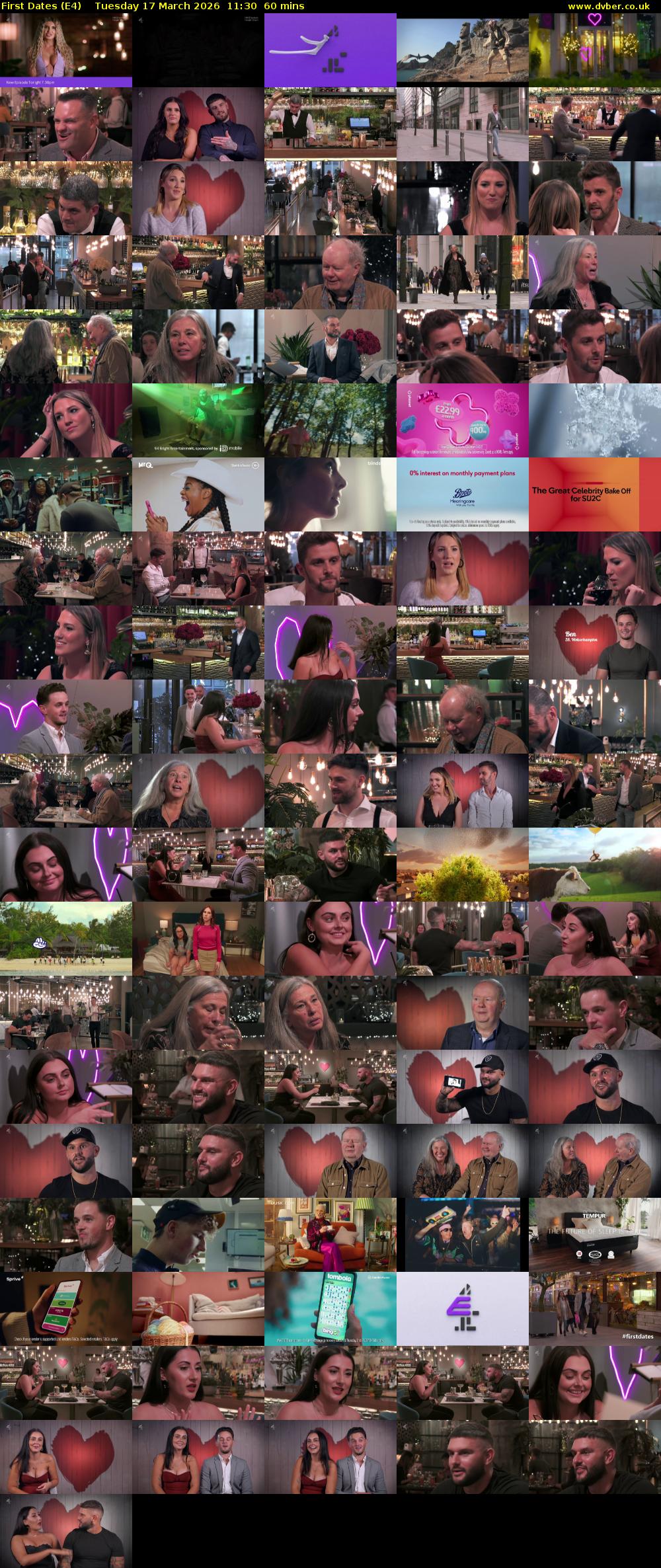 First Dates (E4) Tuesday 17 March 2026 11:30 - 12:30