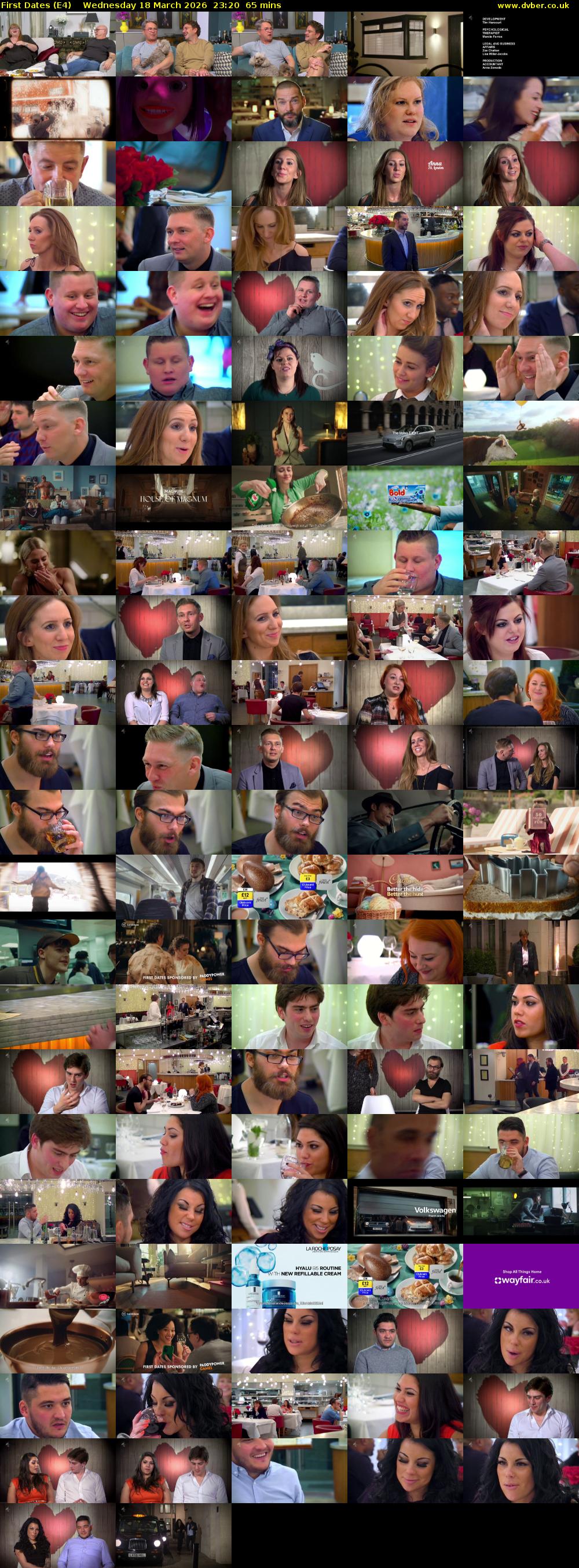 First Dates (E4) Wednesday 18 March 2026 23:20 - 00:25