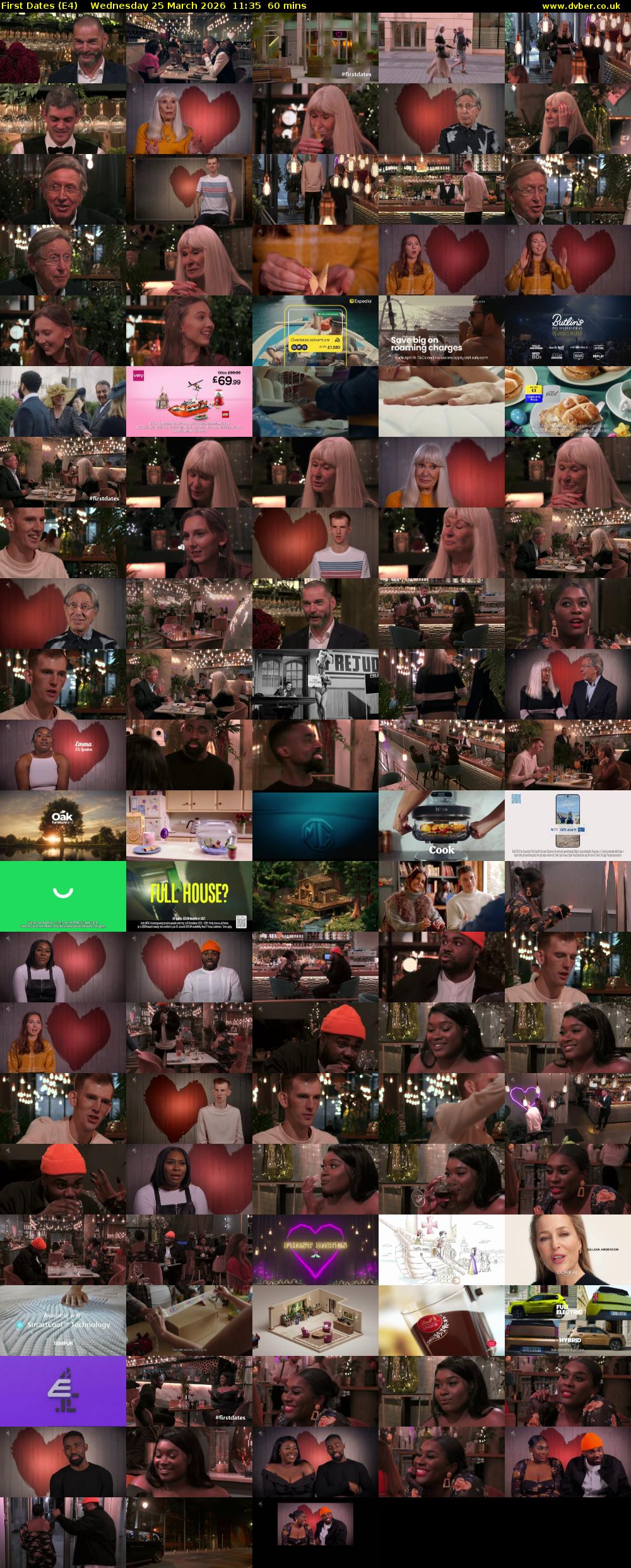 First Dates (E4) Wednesday 25 March 2026 11:35 - 12:35