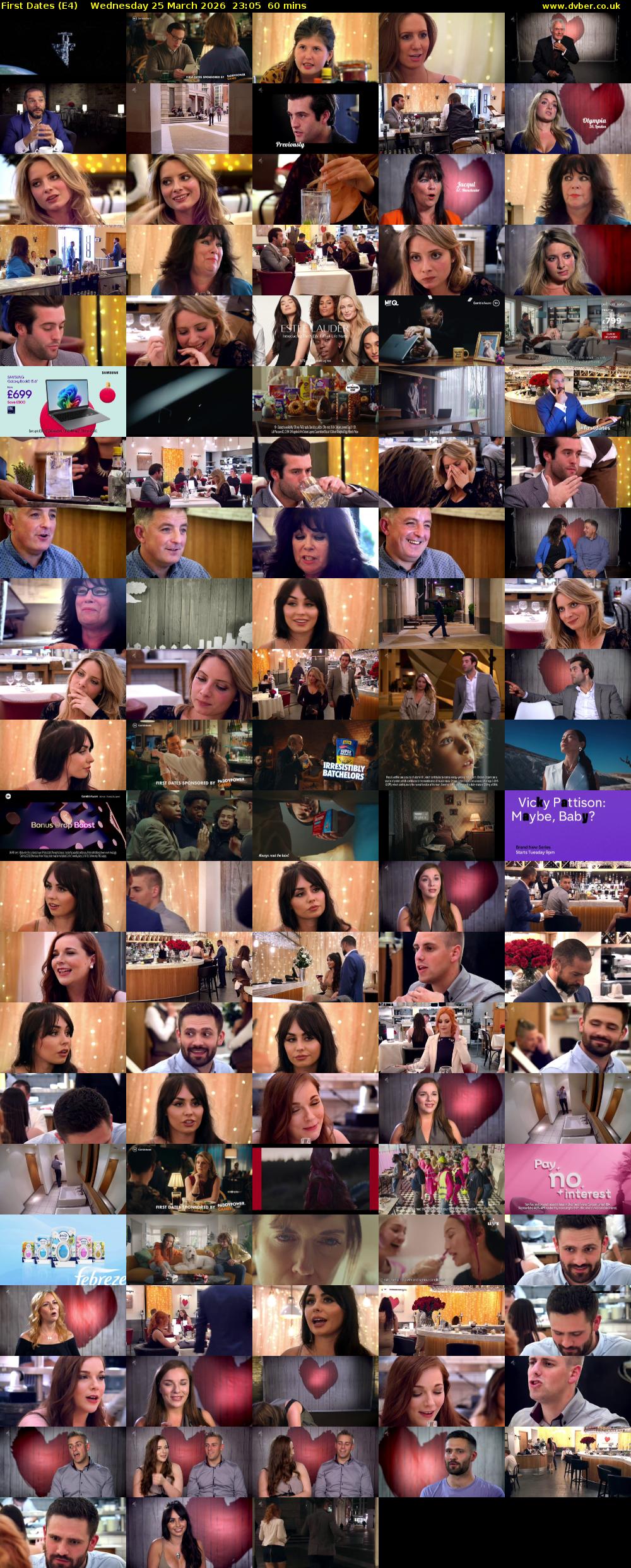 First Dates (E4) Wednesday 25 March 2026 23:05 - 00:05