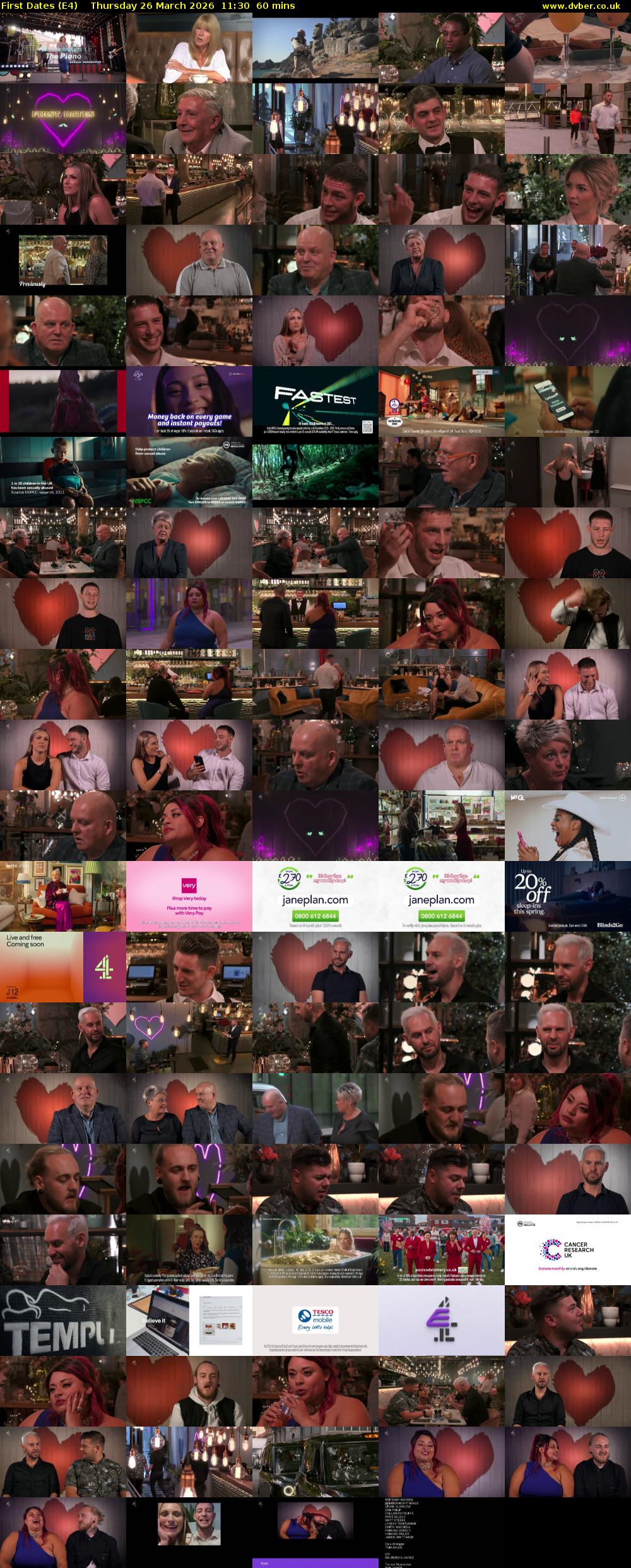 First Dates (E4) Thursday 26 March 2026 11:30 - 12:30