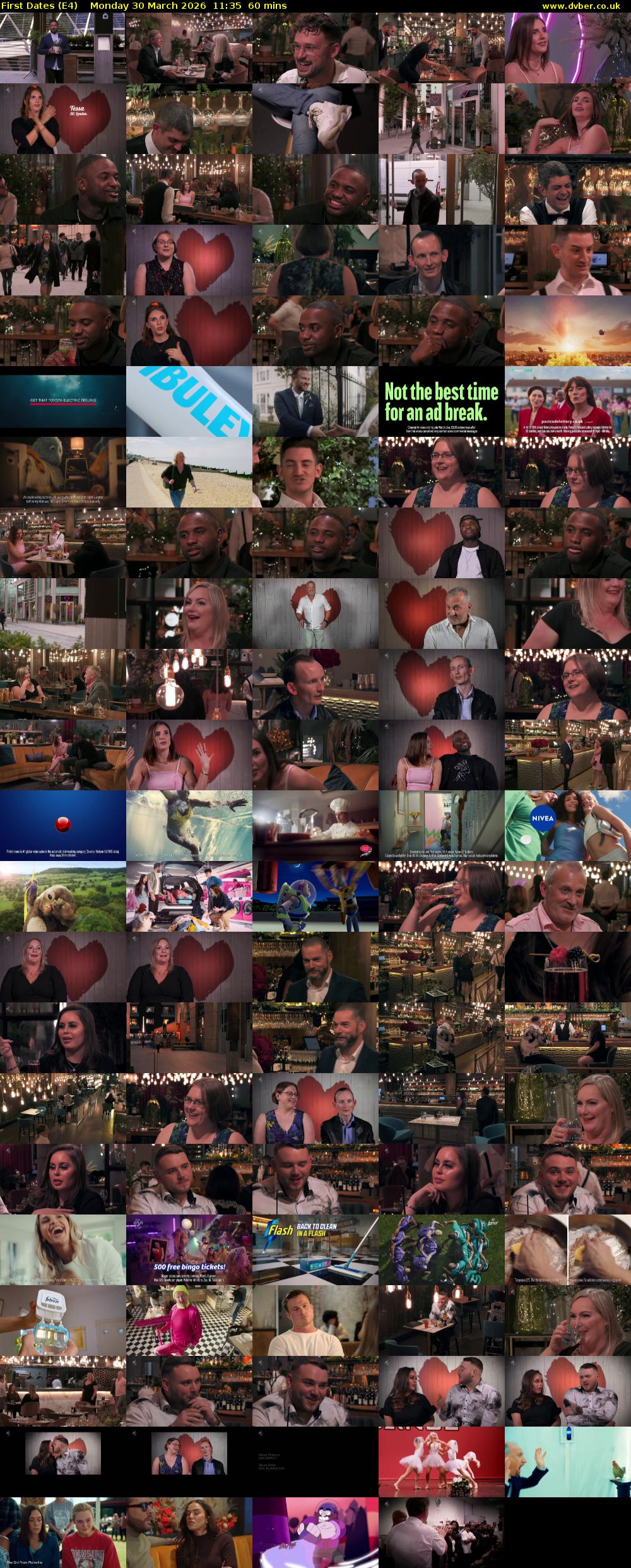 First Dates (E4) Monday 30 March 2026 11:35 - 12:35