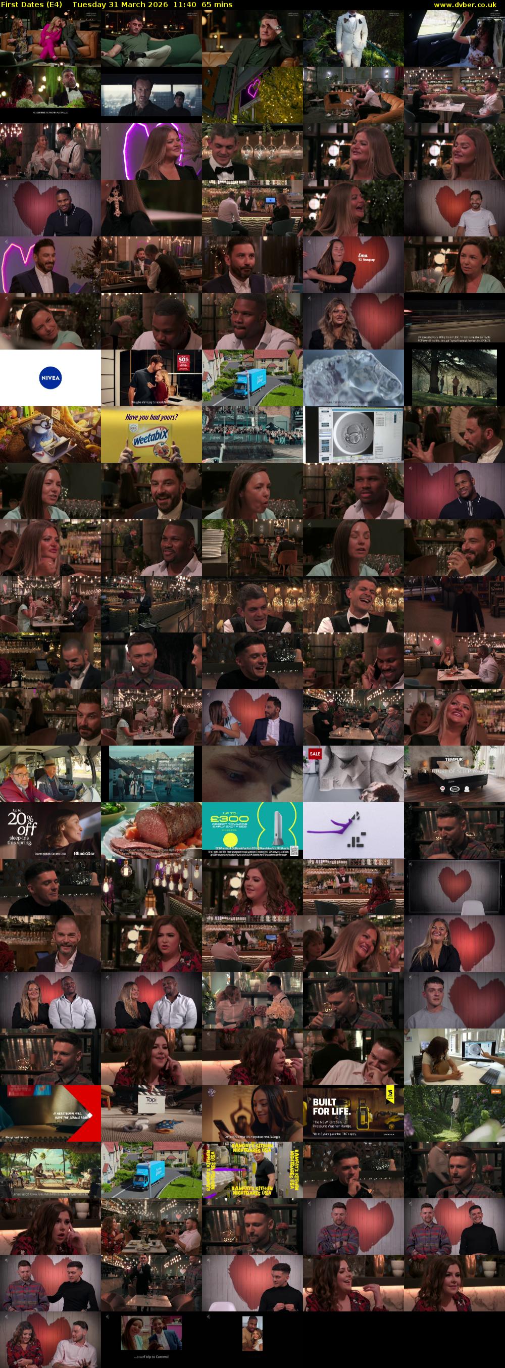 First Dates (E4) Tuesday 31 March 2026 11:40 - 12:45