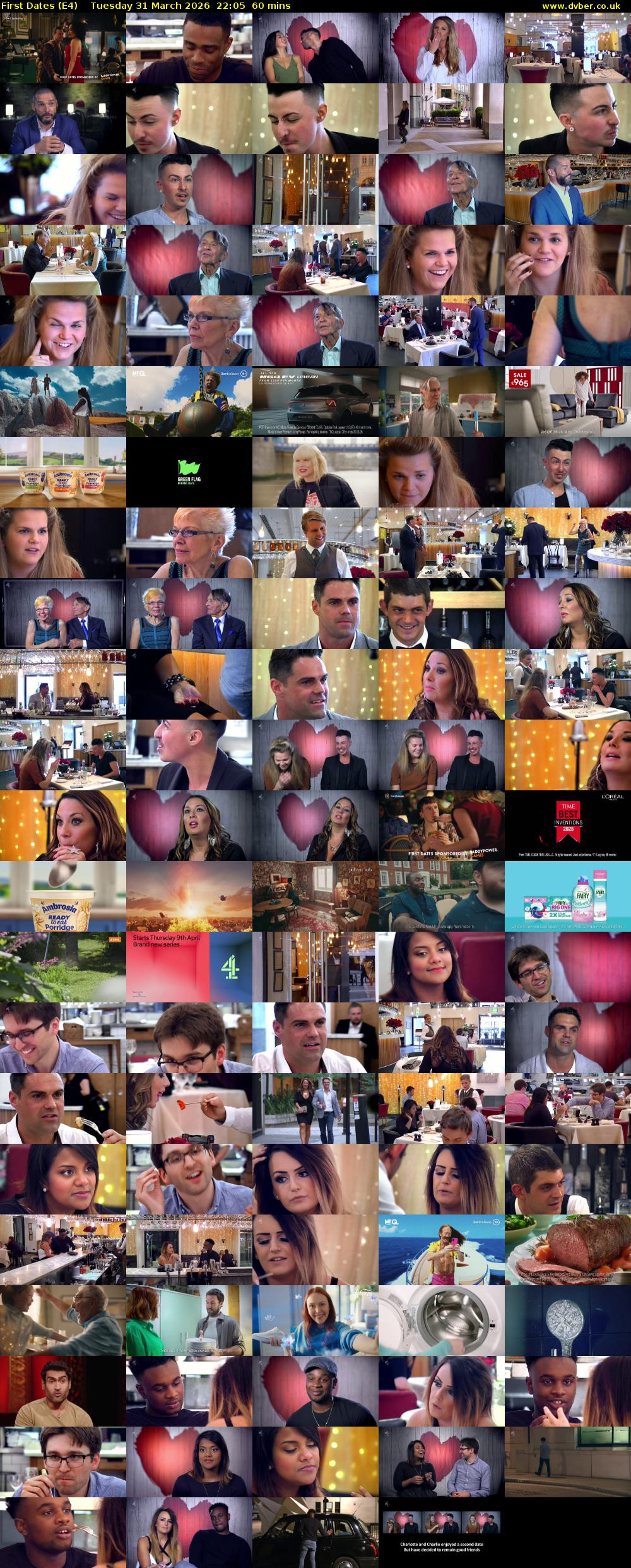 First Dates (E4) Tuesday 31 March 2026 22:05 - 23:05