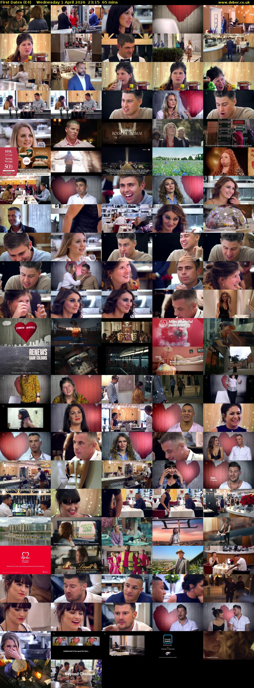 First Dates (E4) Wednesday 1 April 2026 23:15 - 00:20