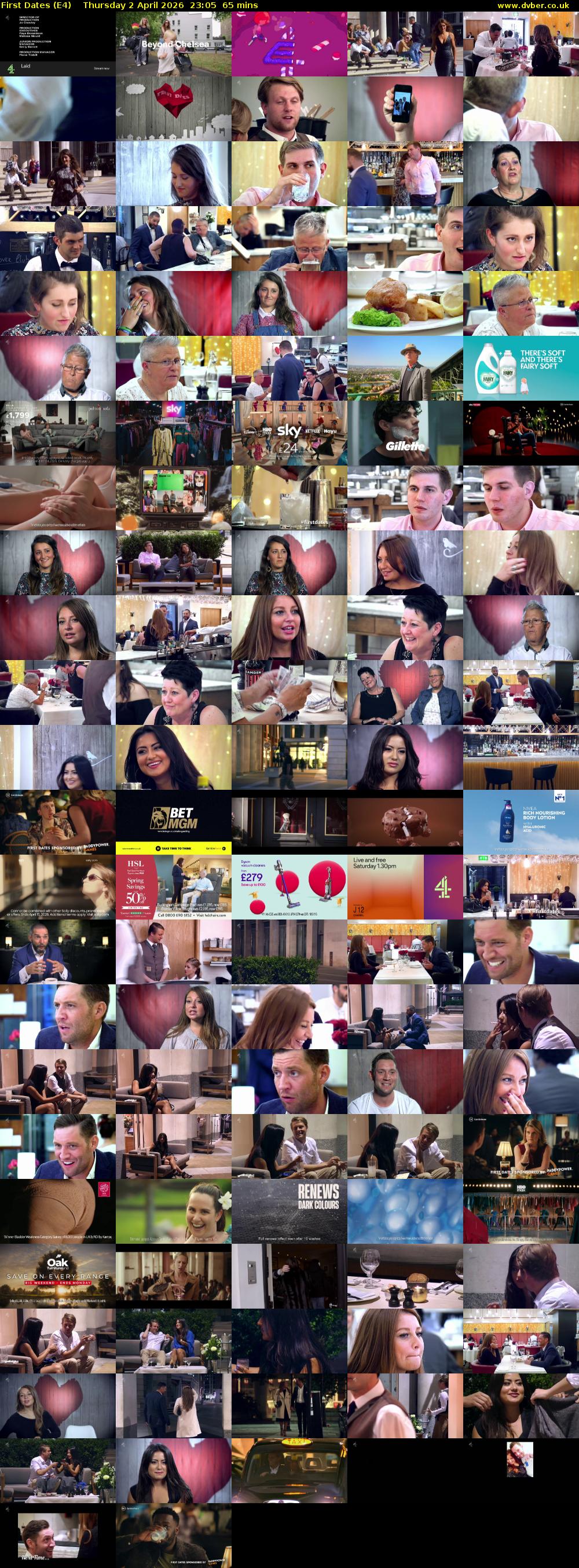 First Dates (E4) Thursday 2 April 2026 23:05 - 00:10