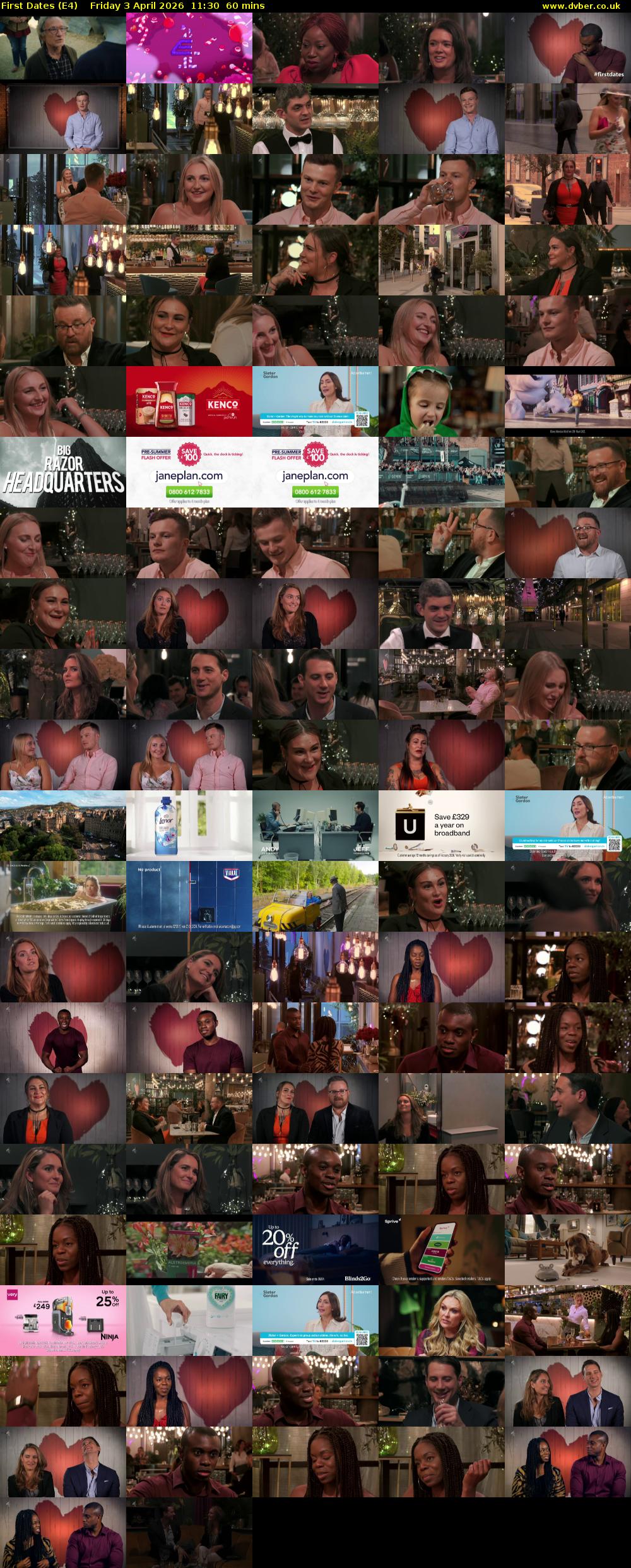 First Dates (E4) Friday 3 April 2026 11:30 - 12:30