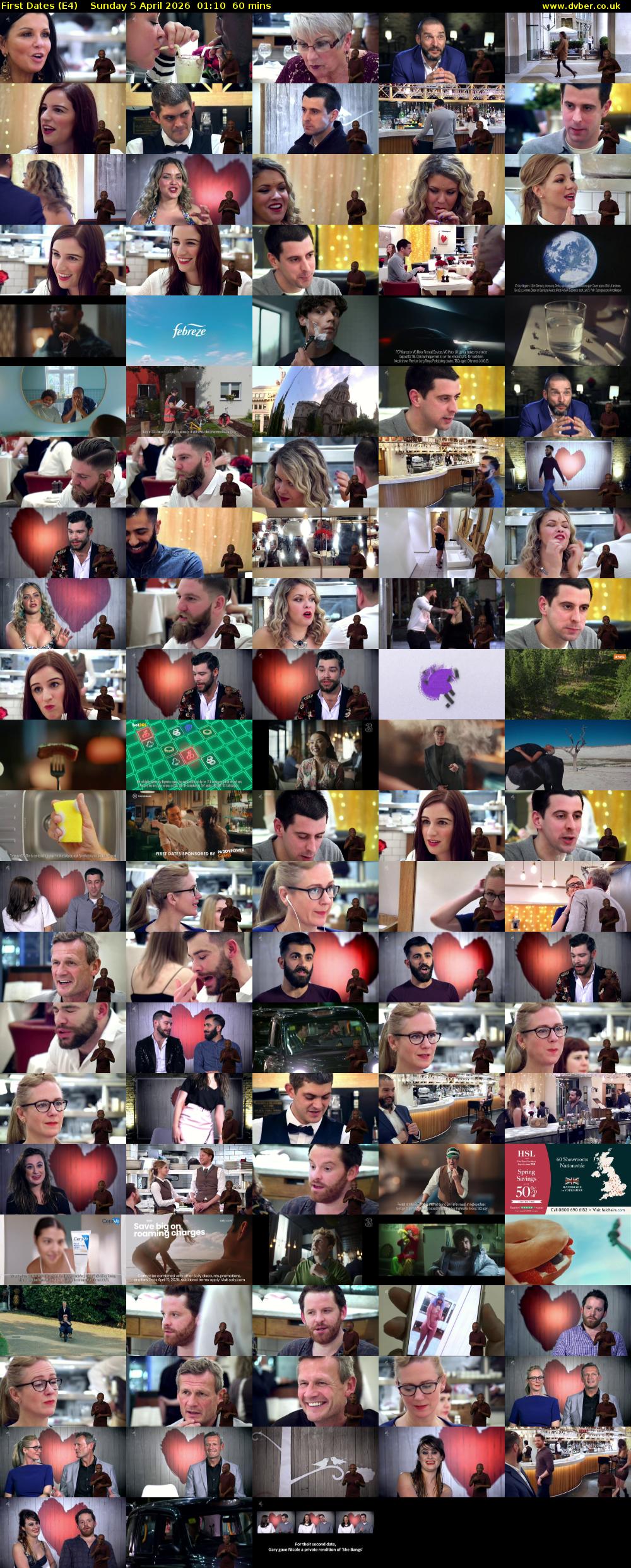 First Dates (E4) Sunday 5 April 2026 01:10 - 02:10