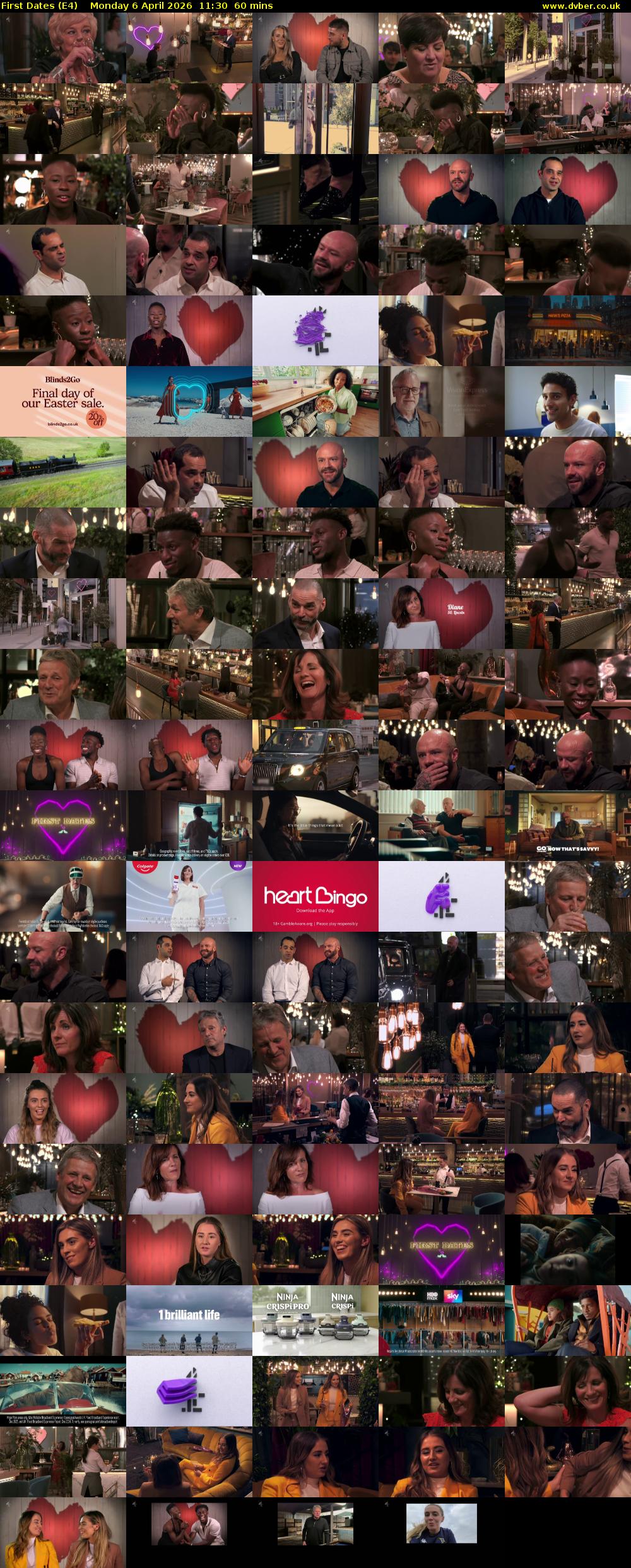 First Dates (E4) Monday 6 April 2026 11:30 - 12:30