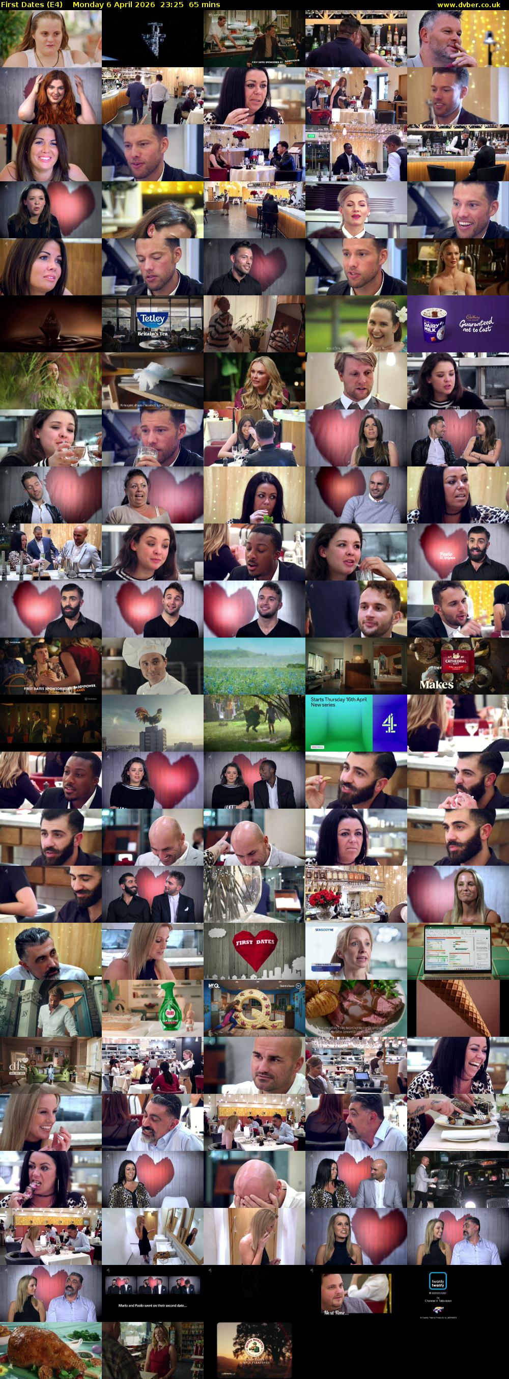 First Dates (E4) Monday 6 April 2026 23:25 - 00:30