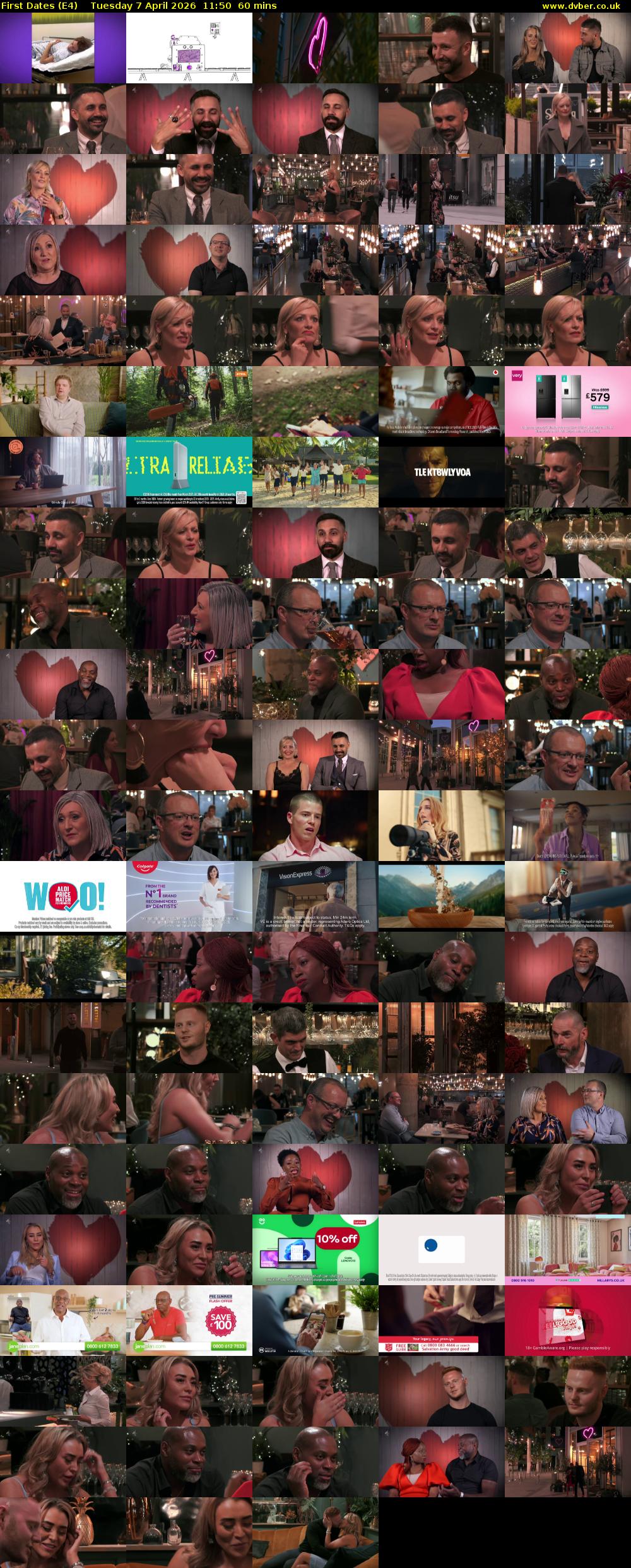First Dates (E4) Tuesday 7 April 2026 11:50 - 12:50