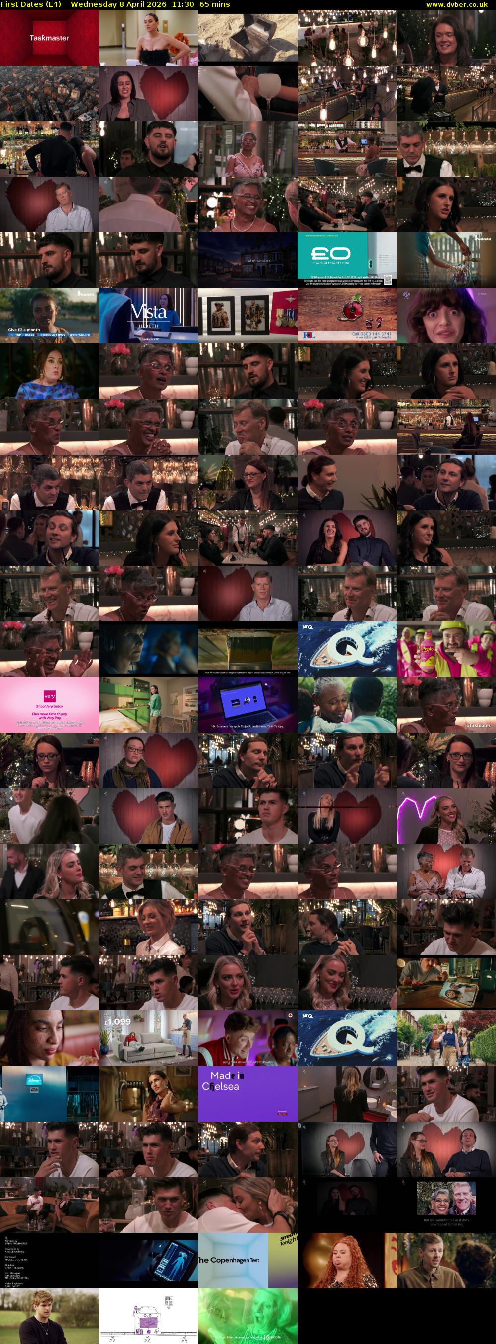 First Dates (E4) Wednesday 8 April 2026 11:30 - 12:35