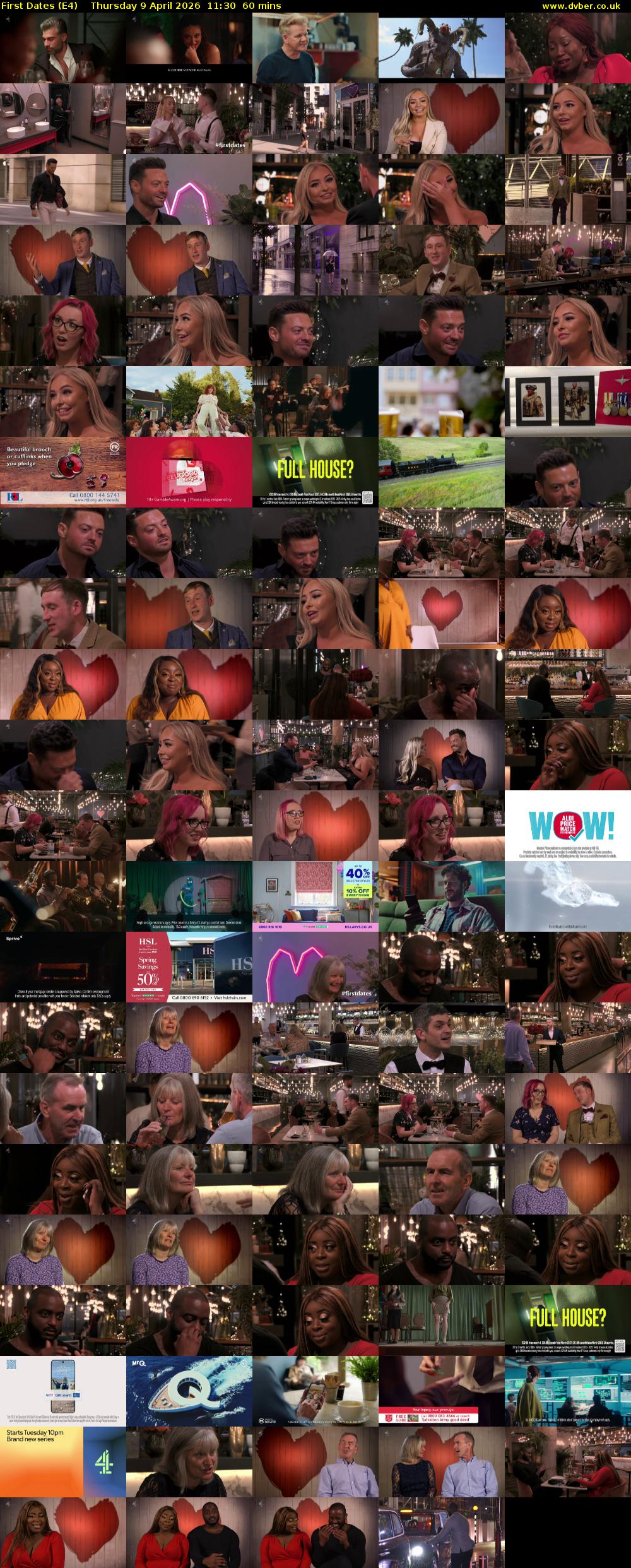 First Dates (E4) Thursday 9 April 2026 11:30 - 12:30