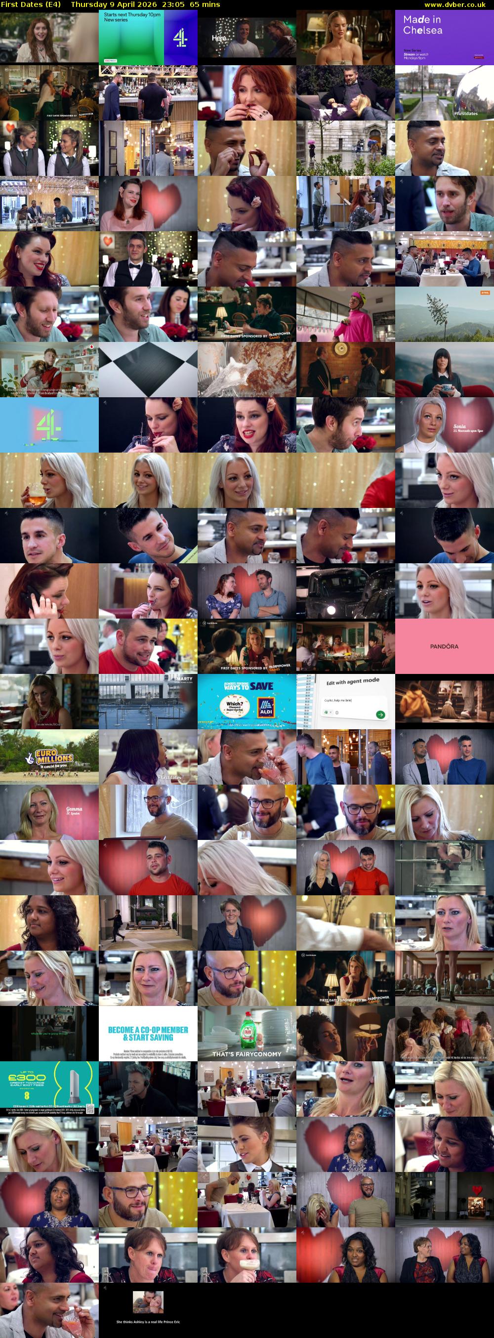 First Dates (E4) Thursday 9 April 2026 23:05 - 00:10