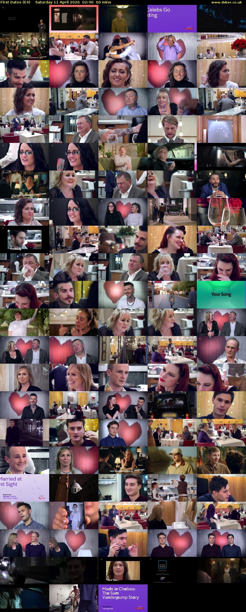 First Dates (E4) Saturday 11 April 2026 02:40 - 03:40