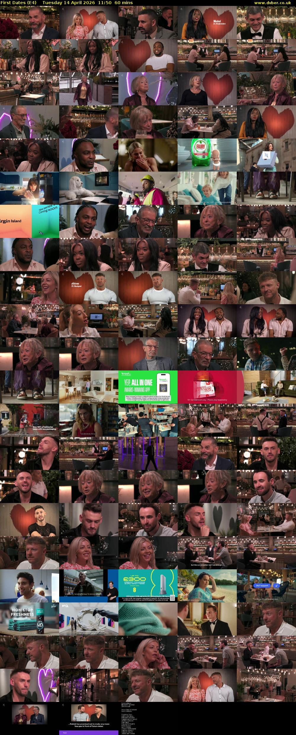 First Dates (E4) Tuesday 14 April 2026 11:50 - 12:50