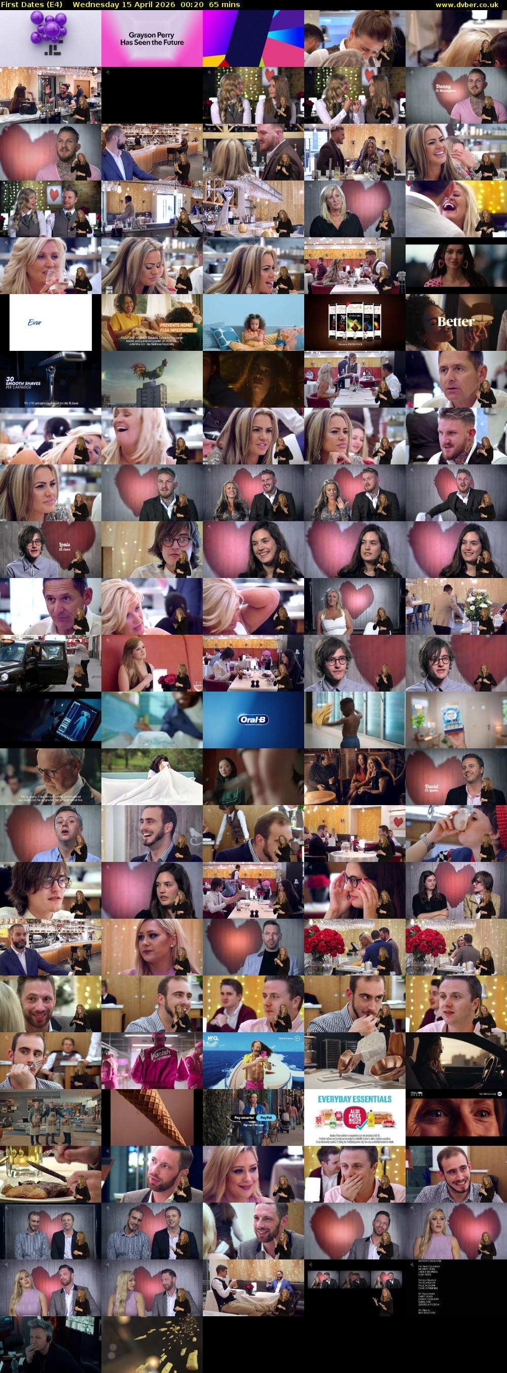 First Dates (E4) Wednesday 15 April 2026 00:20 - 01:25