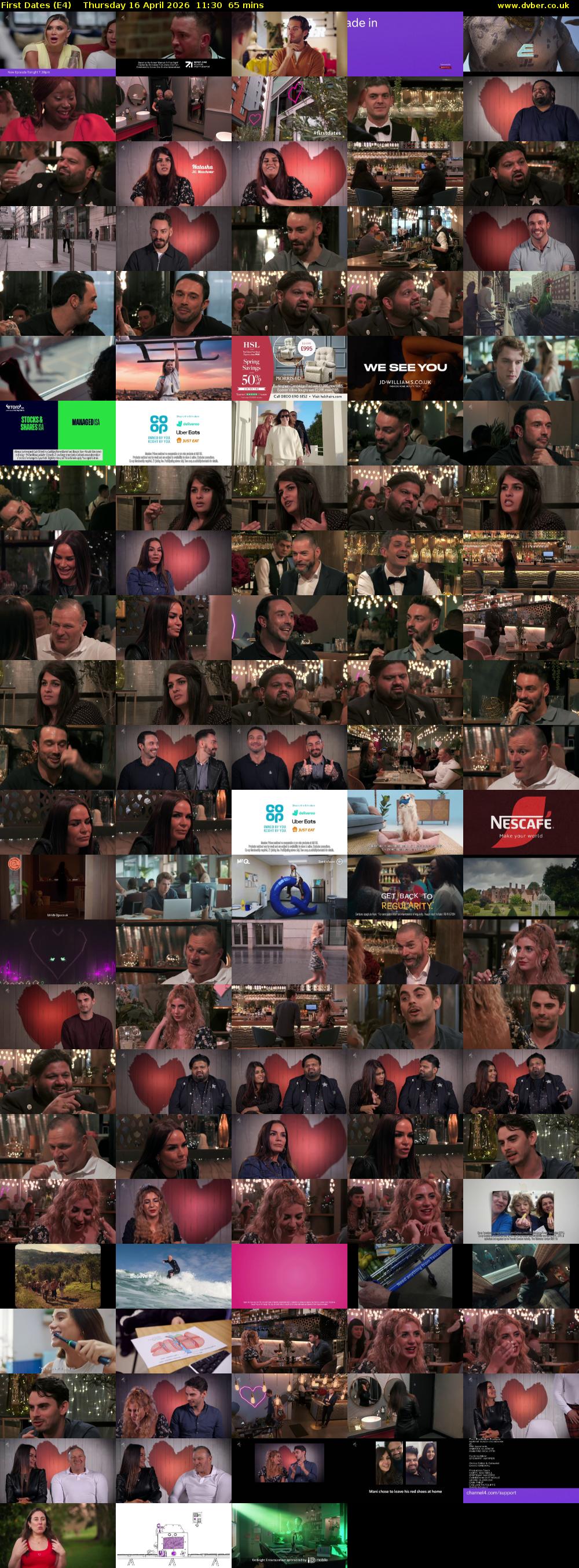 First Dates (E4) Thursday 16 April 2026 11:30 - 12:35