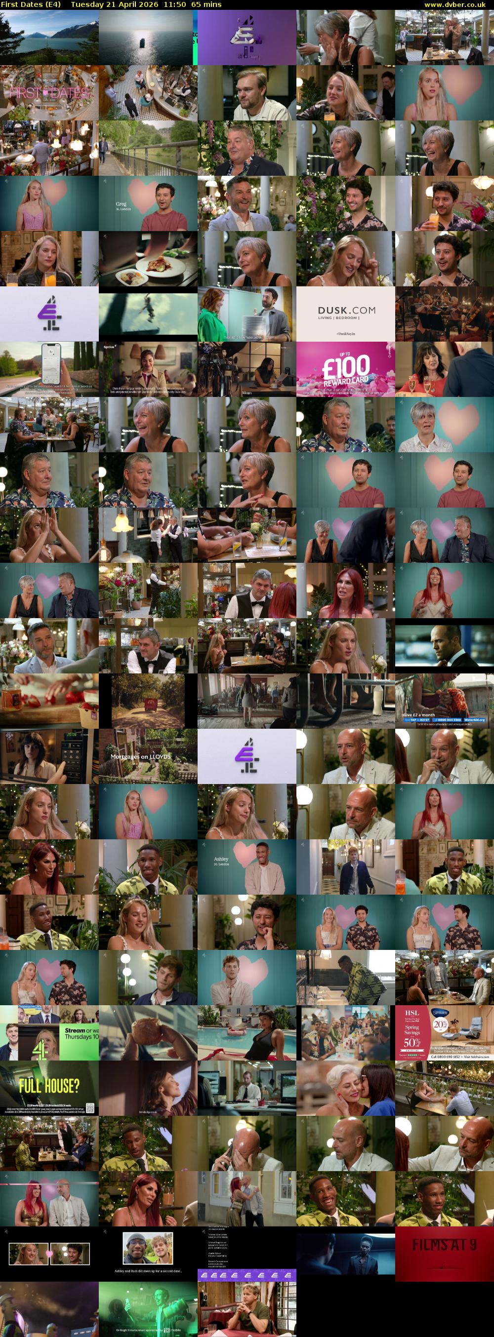 First Dates (E4) Tuesday 21 April 2026 11:50 - 12:55