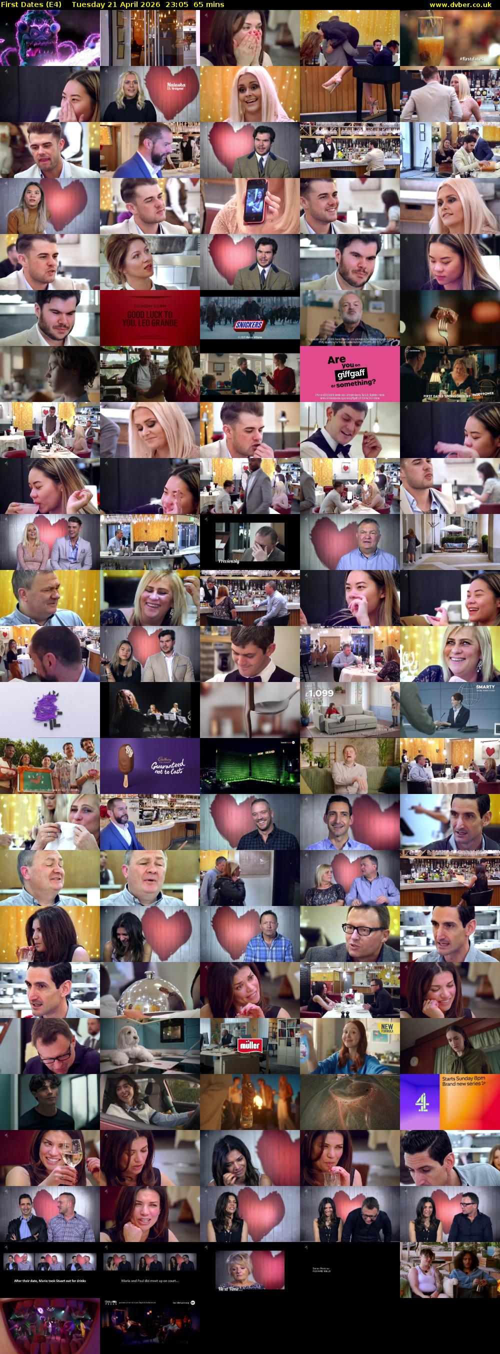 First Dates (E4) Tuesday 21 April 2026 23:05 - 00:10