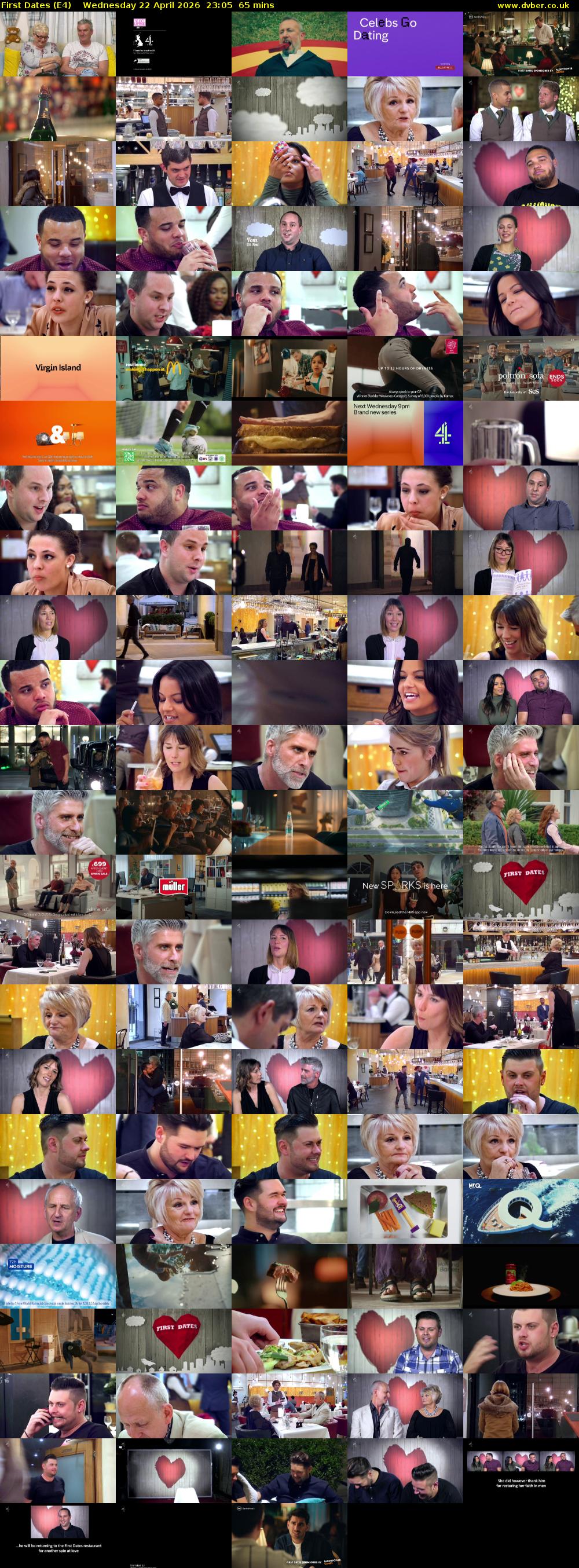 First Dates (E4) Wednesday 22 April 2026 23:05 - 00:10