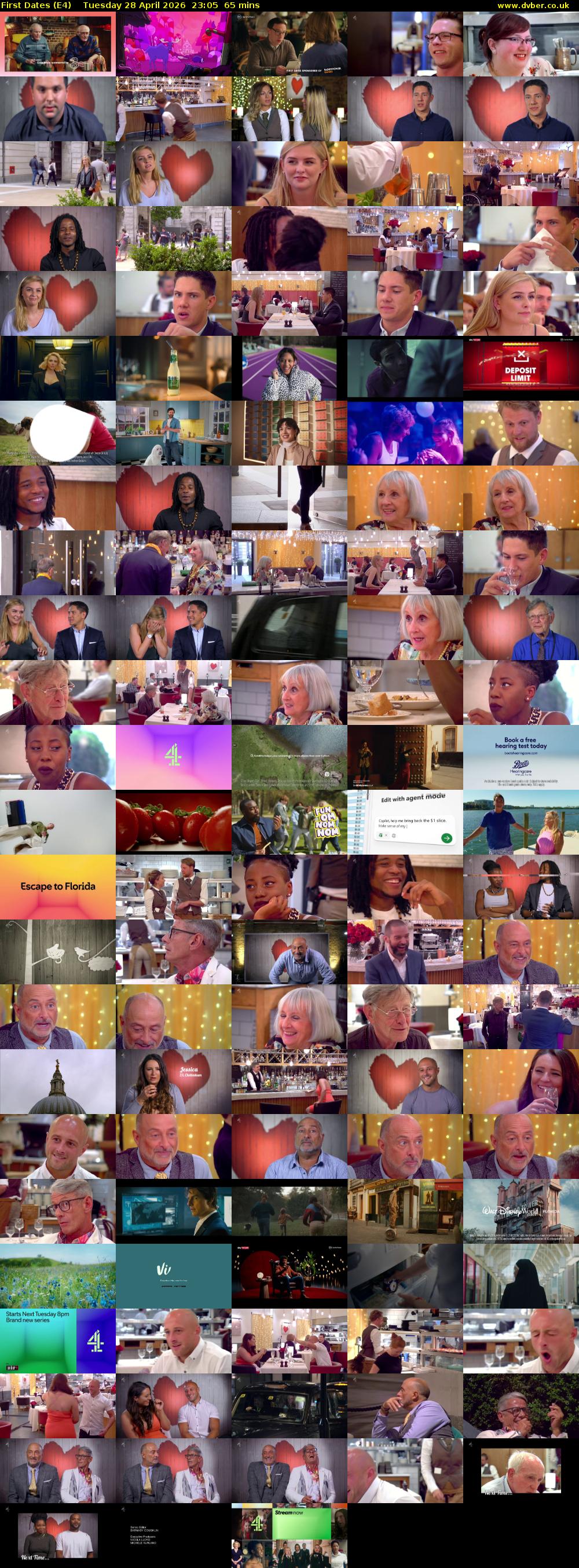 First Dates (E4) Tuesday 28 April 2026 23:05 - 00:10