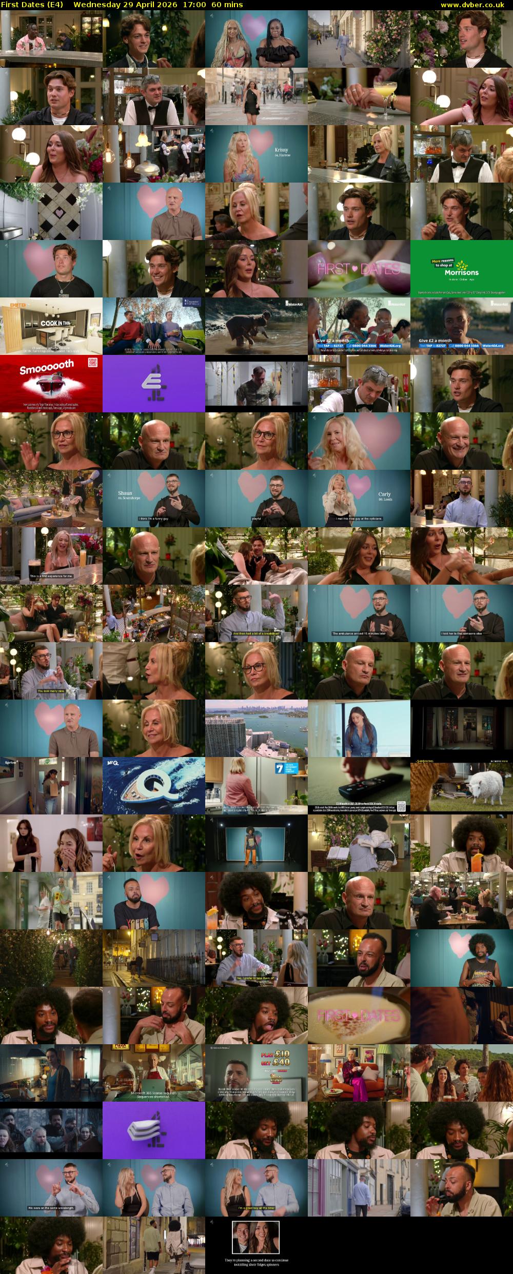 First Dates (E4) Wednesday 29 April 2026 17:00 - 18:00