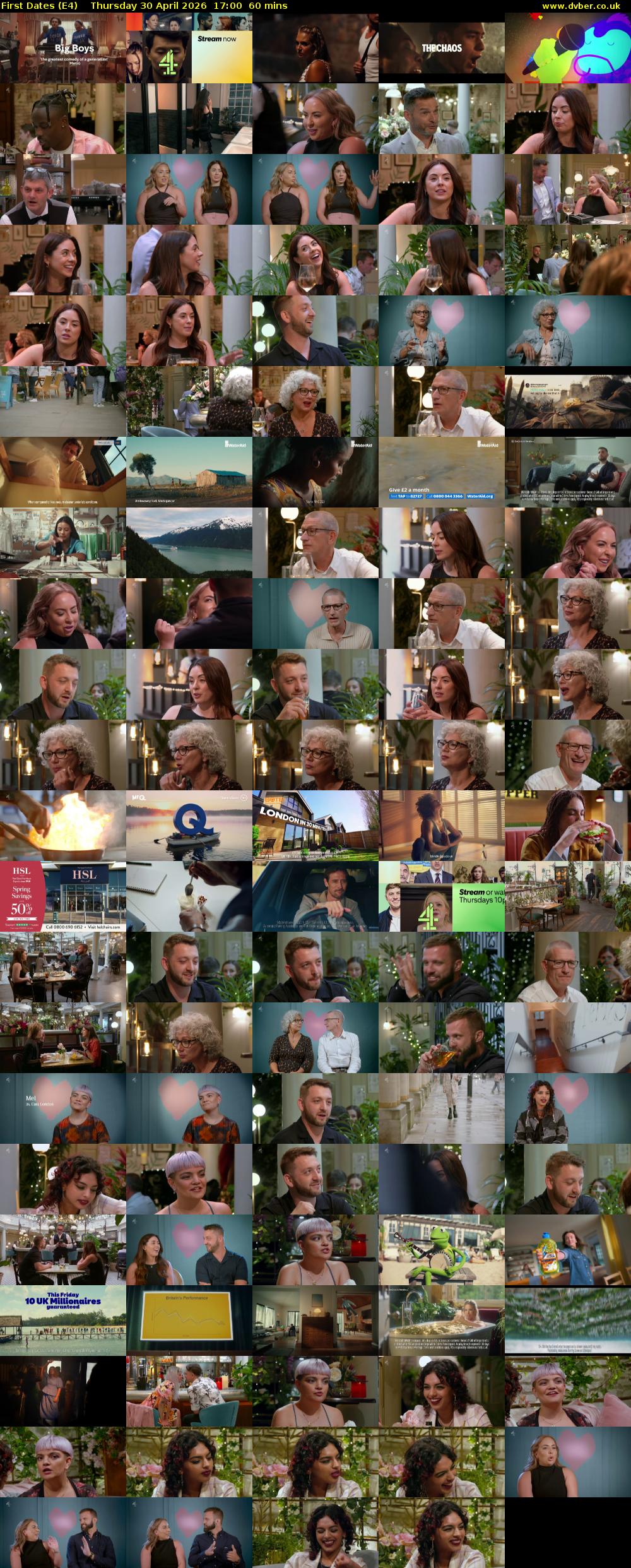 First Dates (E4) Thursday 30 April 2026 17:00 - 18:00