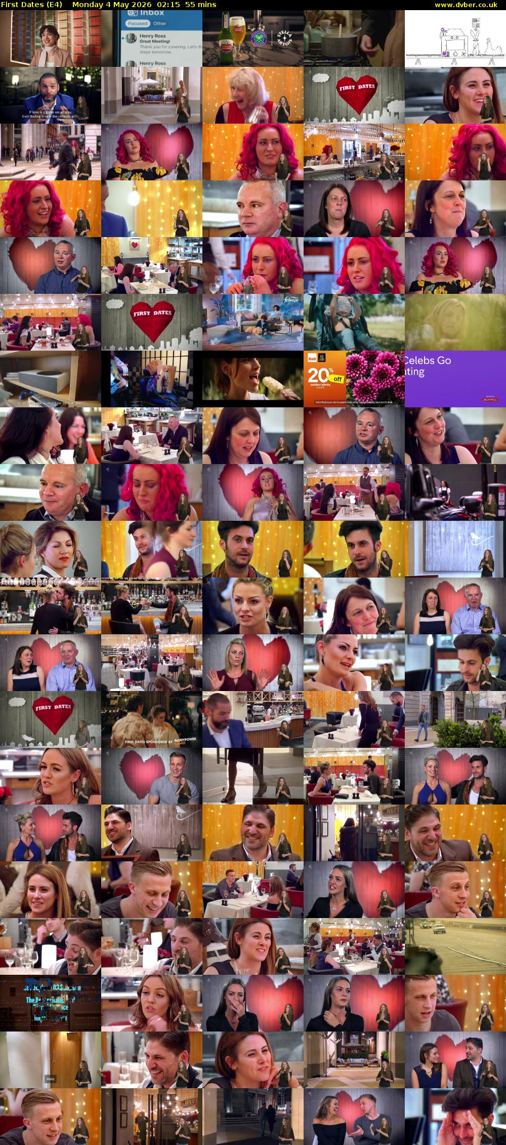 First Dates (E4) Monday 4 May 2026 02:15 - 03:10