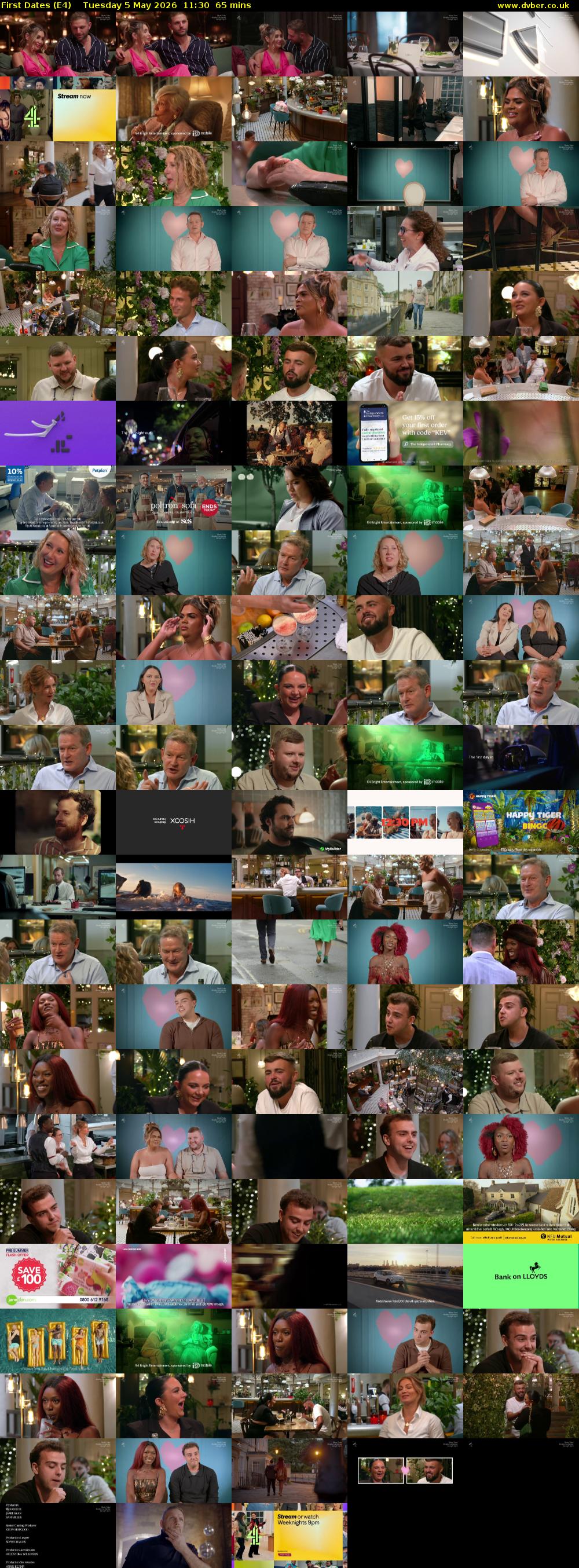 First Dates (E4) Tuesday 5 May 2026 11:30 - 12:35