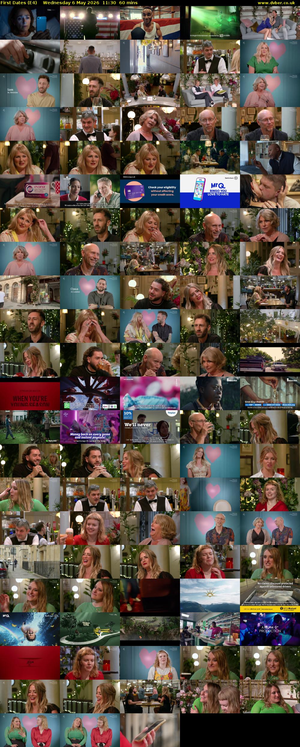 First Dates (E4) Wednesday 6 May 2026 11:30 - 12:30