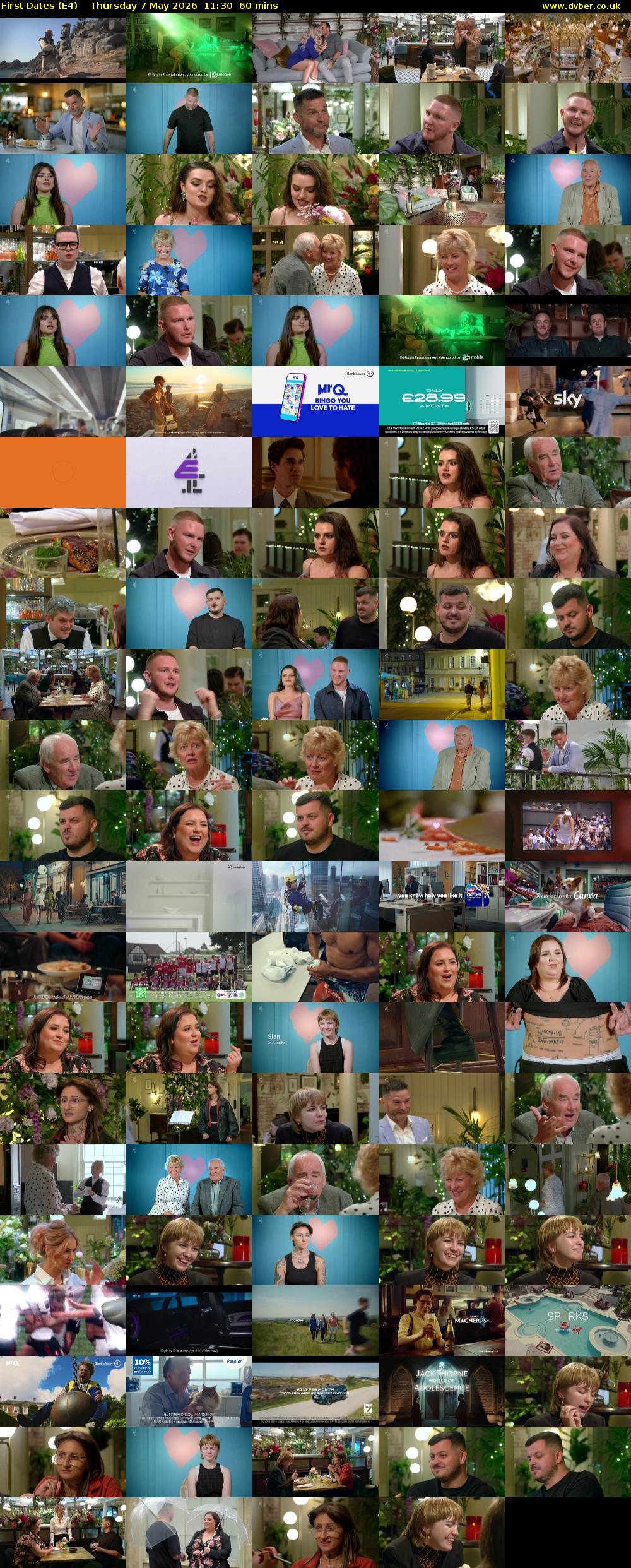 First Dates (E4) Thursday 7 May 2026 11:30 - 12:30