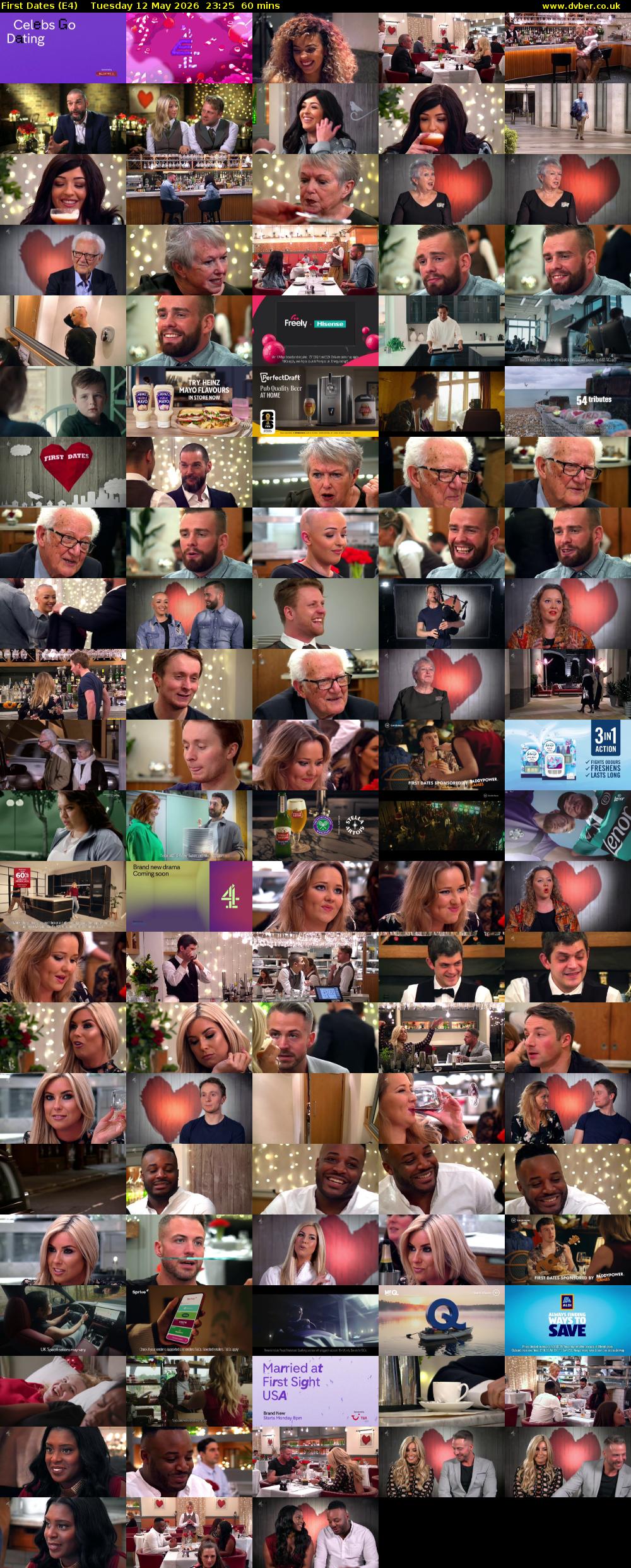 First Dates (E4) Tuesday 12 May 2026 23:25 - 00:25
