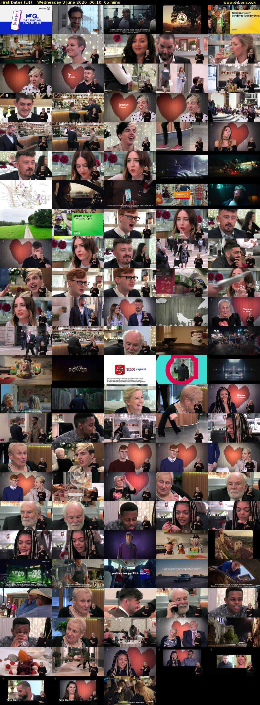 First Dates (E4) Wednesday 3 June 2026 00:10 - 01:15