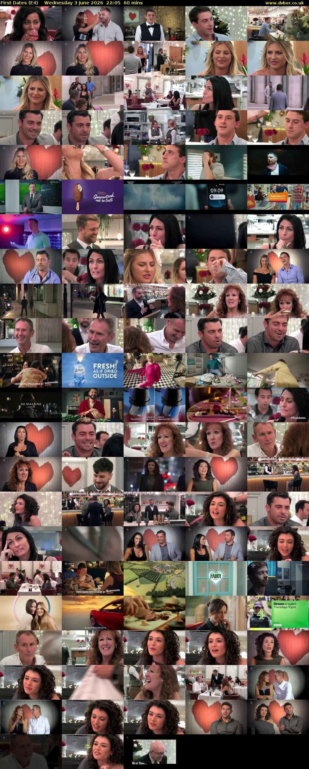 First Dates (E4) Wednesday 3 June 2026 22:05 - 23:05