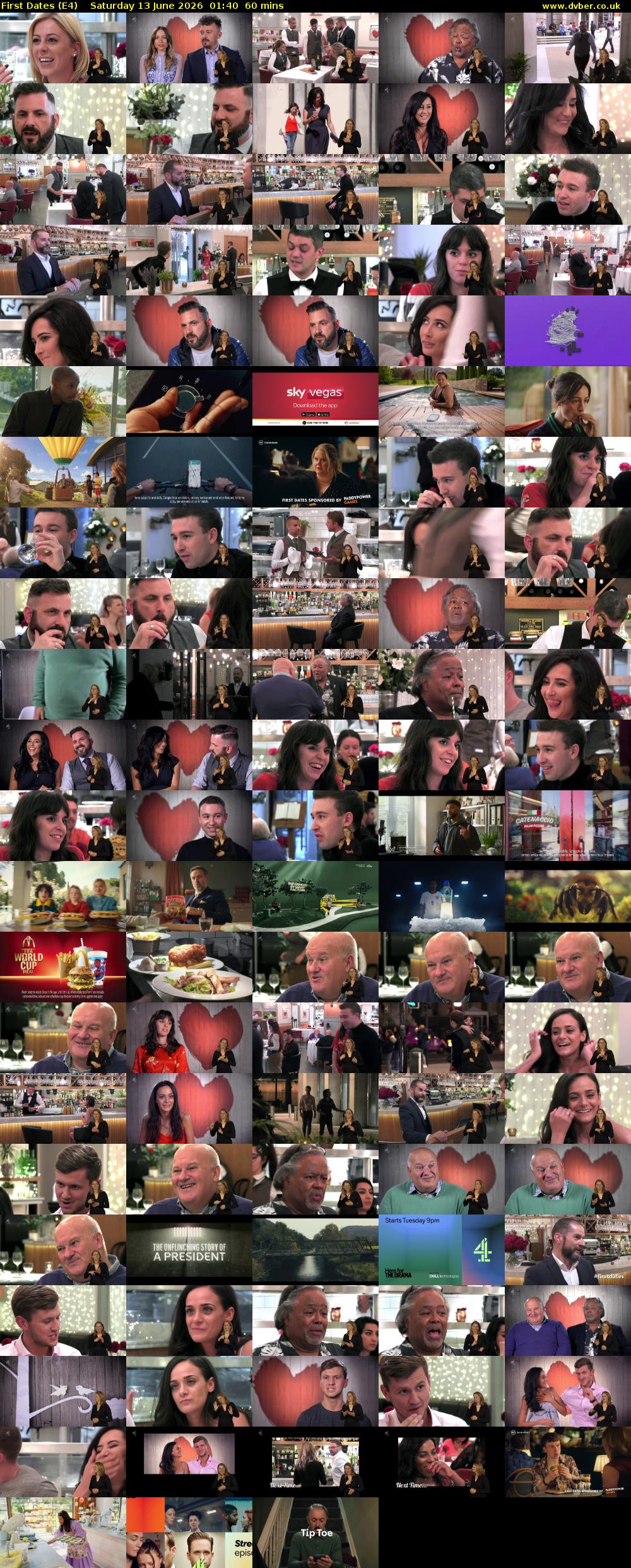 First Dates (E4) Saturday 13 June 2026 01:40 - 02:40