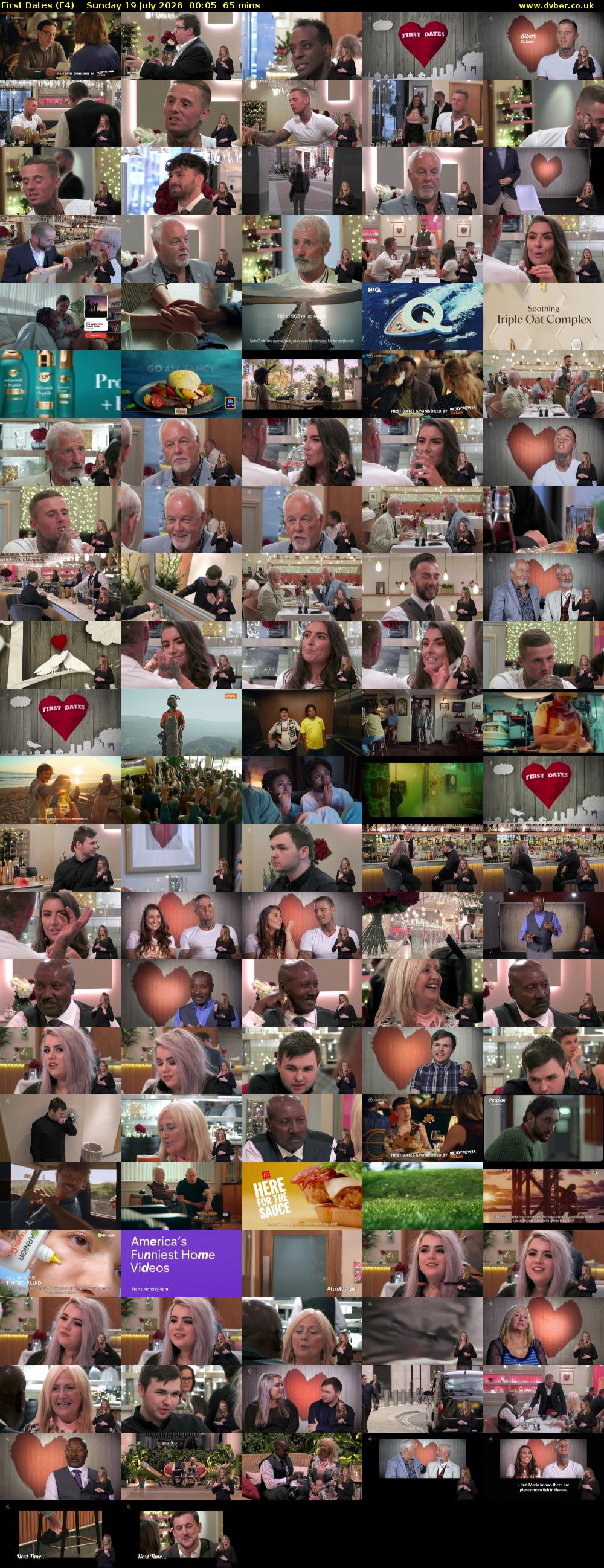 First Dates (E4) Sunday 19 July 2026 00:05 - 01:10